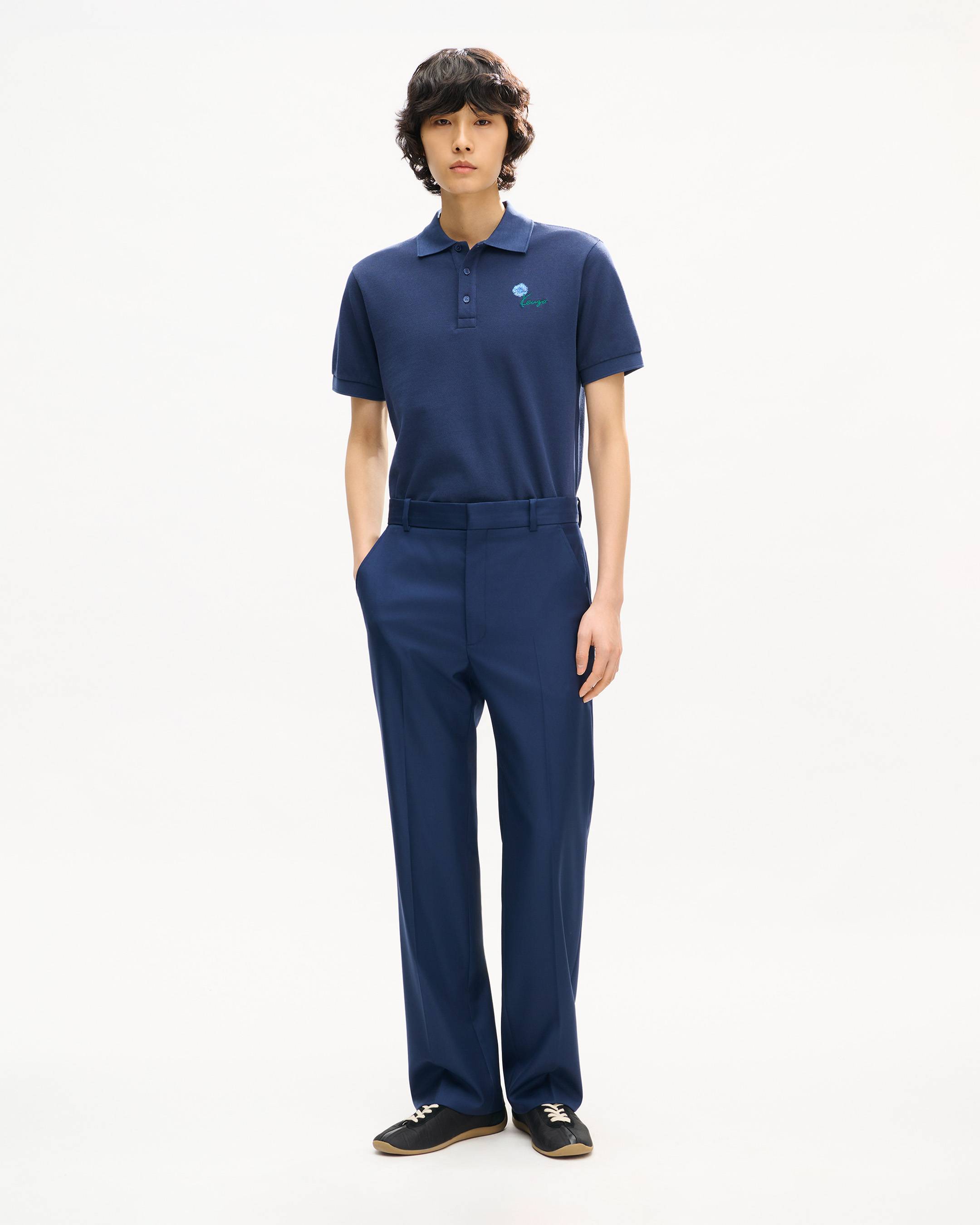 'KENZO Tulip' エンブロイダリー スリム ポロ イン コットン