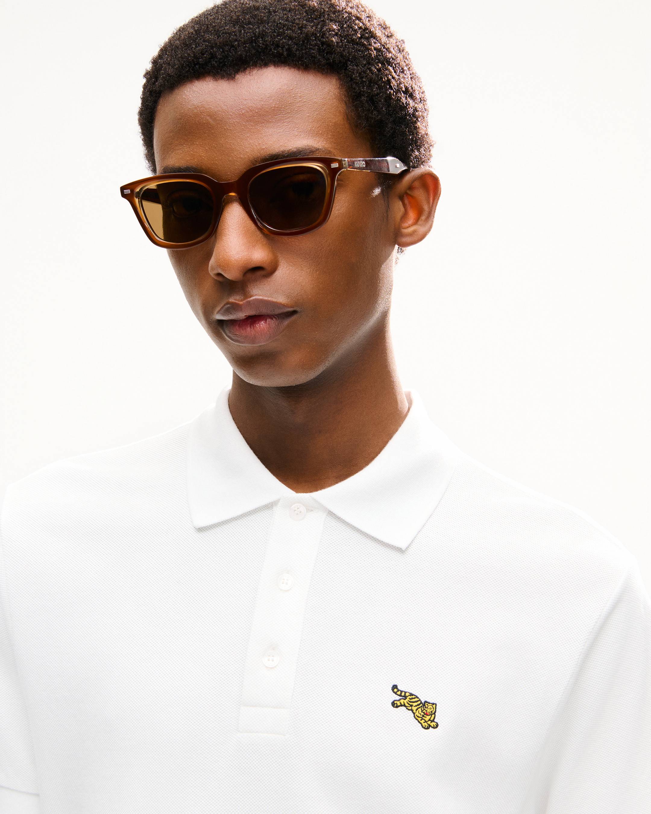'KENZO Jumping Tiger' embroidered slim polo in cotton