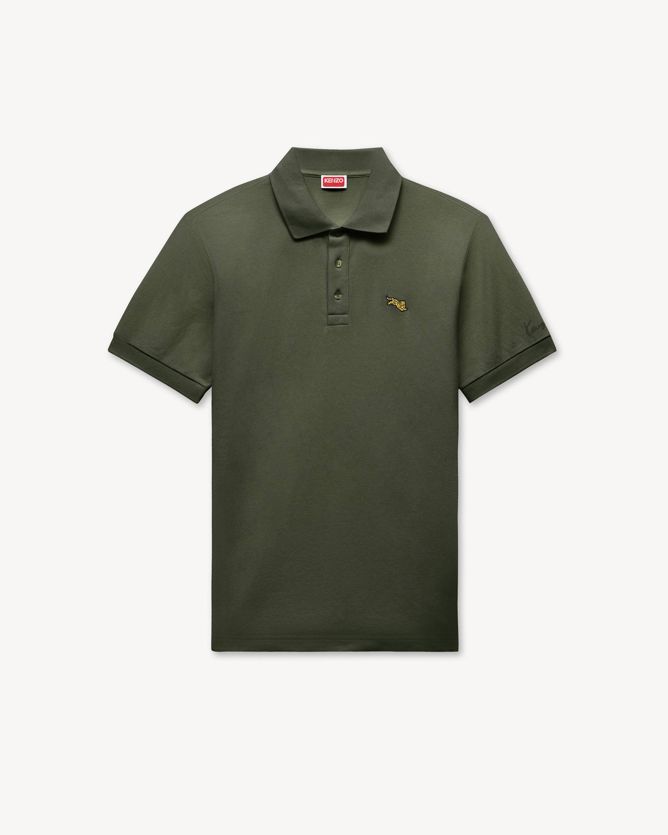 Polo slim brod&eacute; 'KENZO Jumping Tiger' en coton