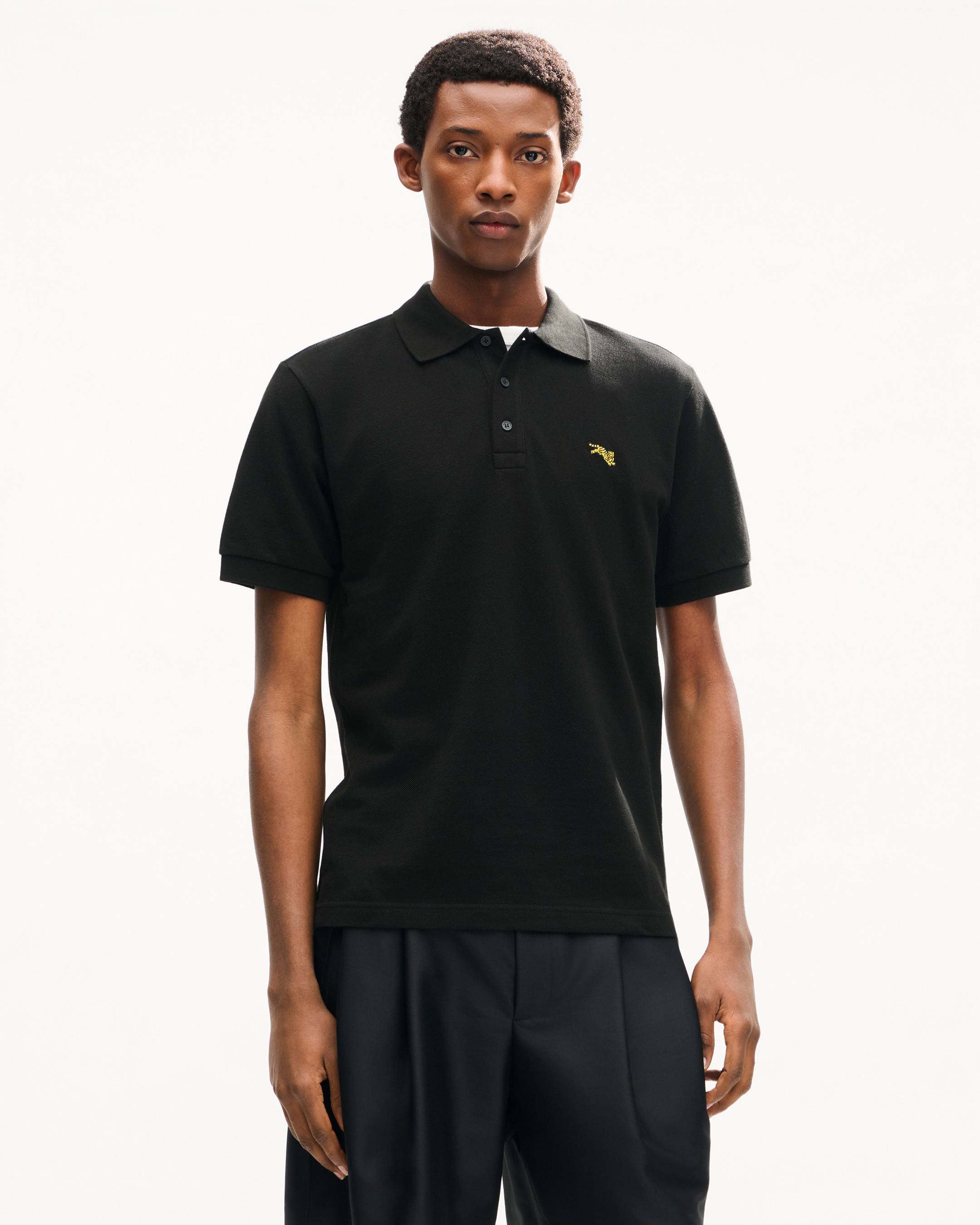 Polo slim brod&eacute; 'KENZO Jumping Tiger' en coton