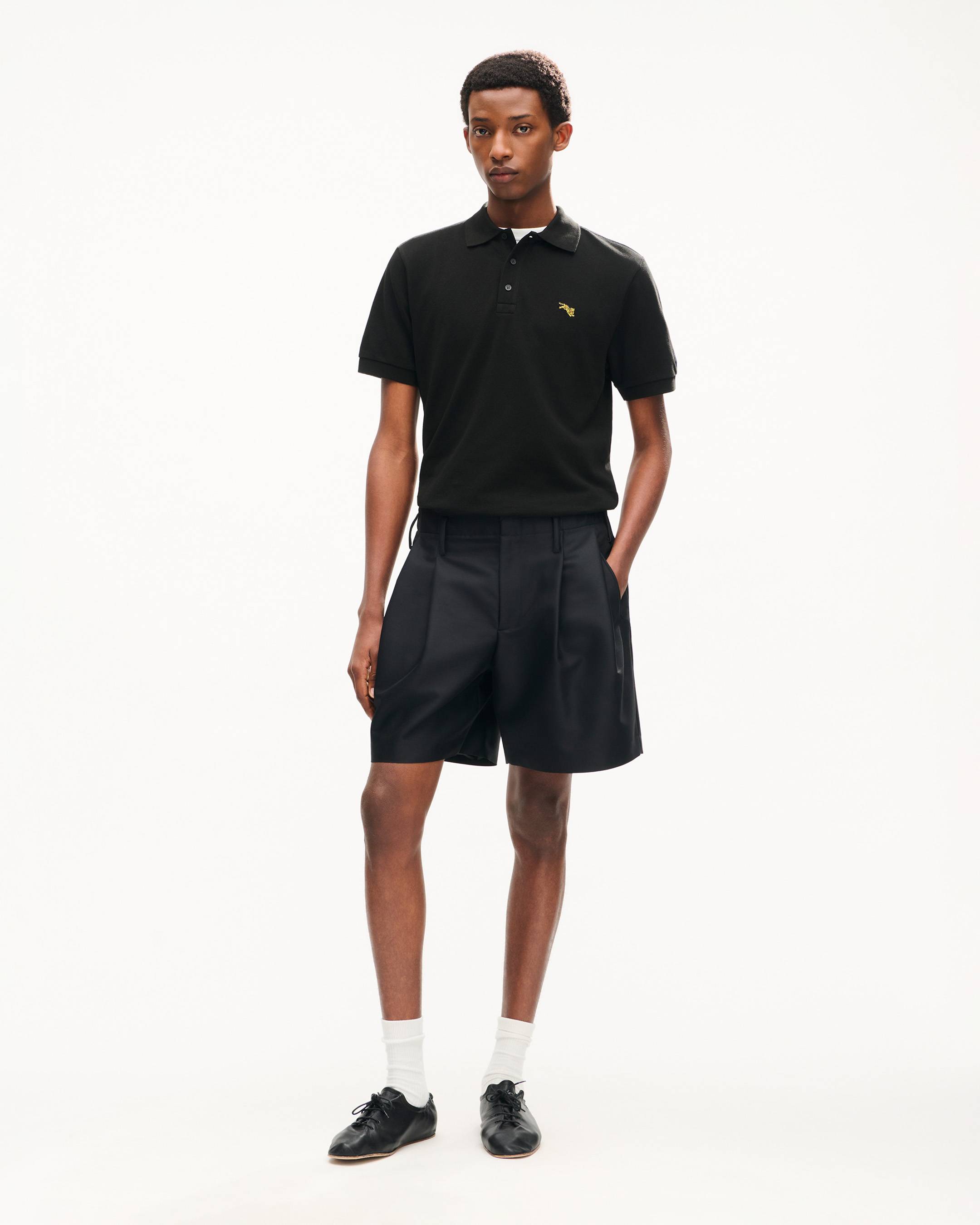 Polo slim brod&eacute; 'KENZO Jumping Tiger' en coton