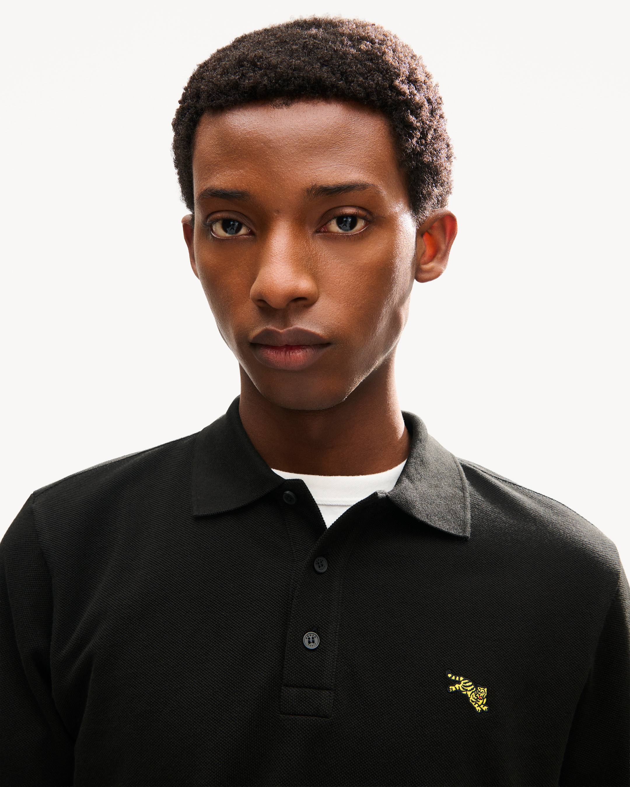 Polo slim brod&eacute; 'KENZO Jumping Tiger' en coton