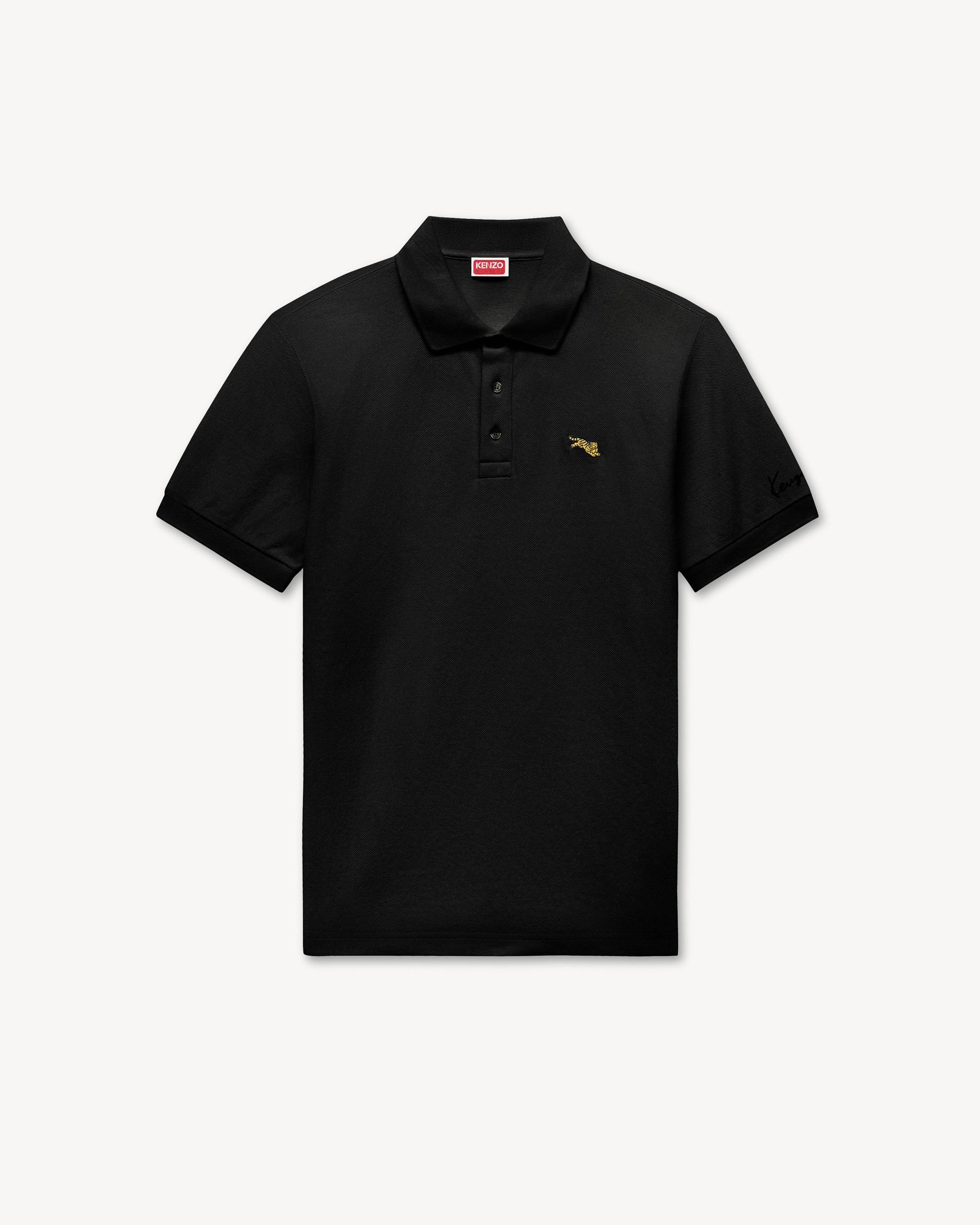 Polo slim brod&eacute; 'KENZO Jumping Tiger' en coton