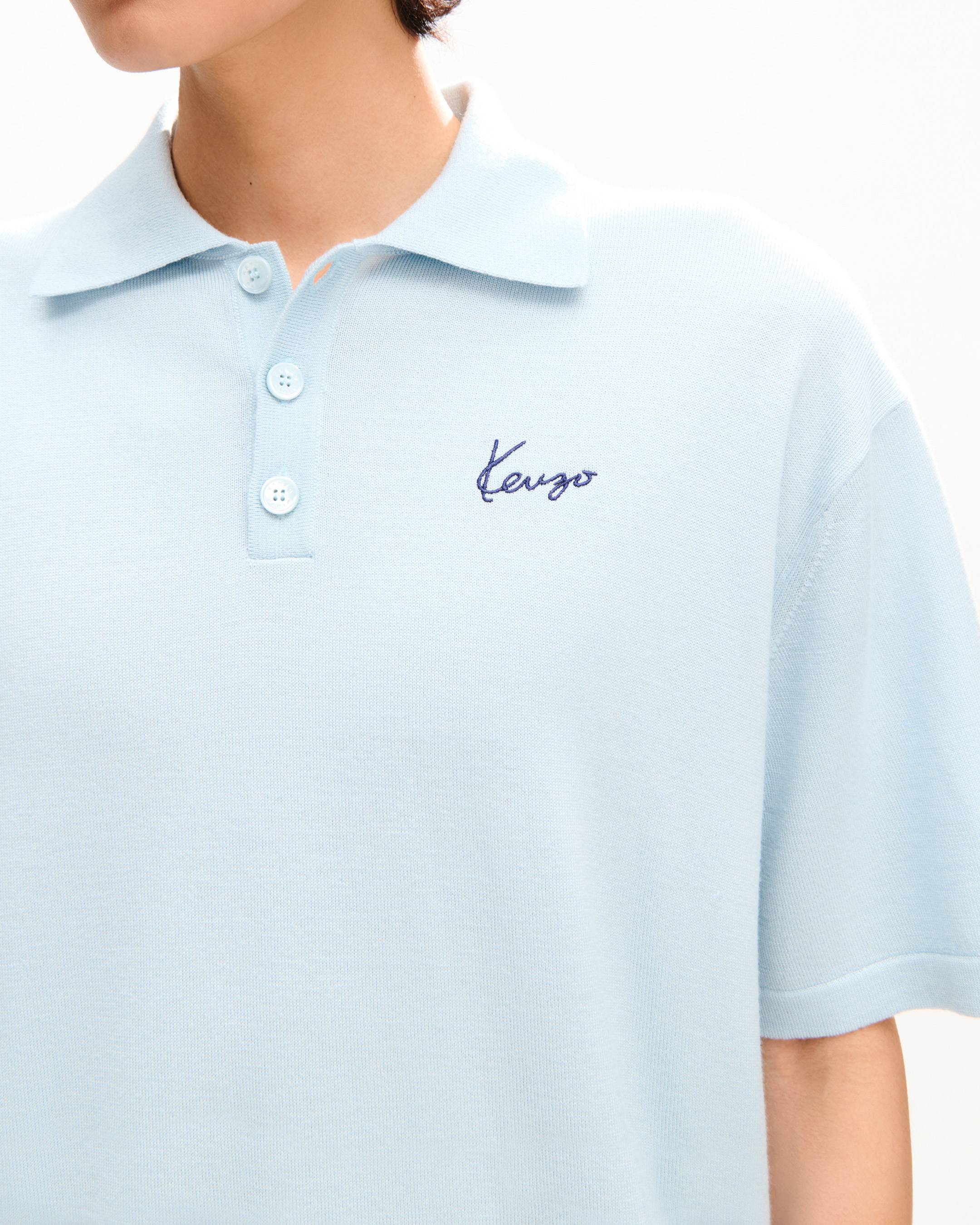 Polo ricamata in lana merino 'KENZO Signature'