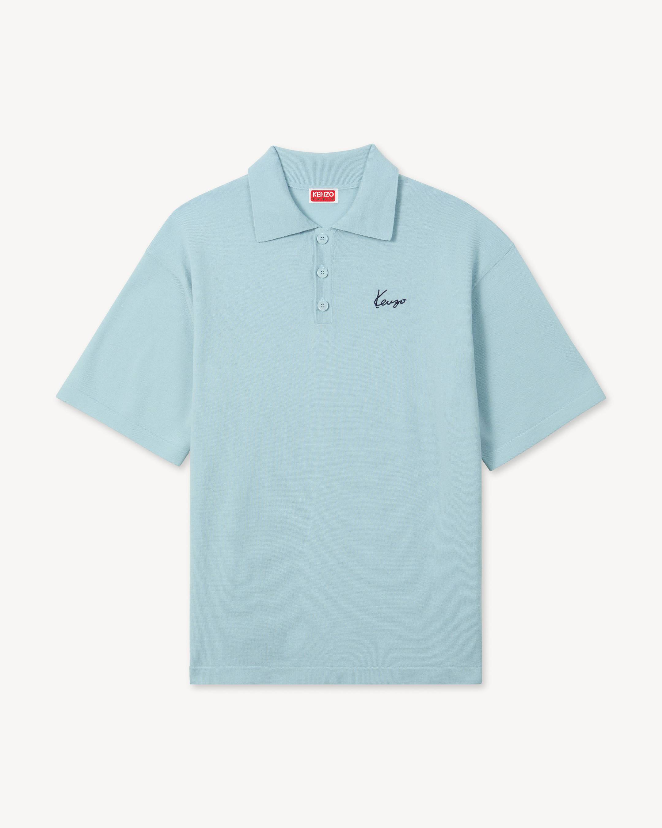 Polo brod&eacute; 'KENZO Signature' en laine m&eacute;rinos