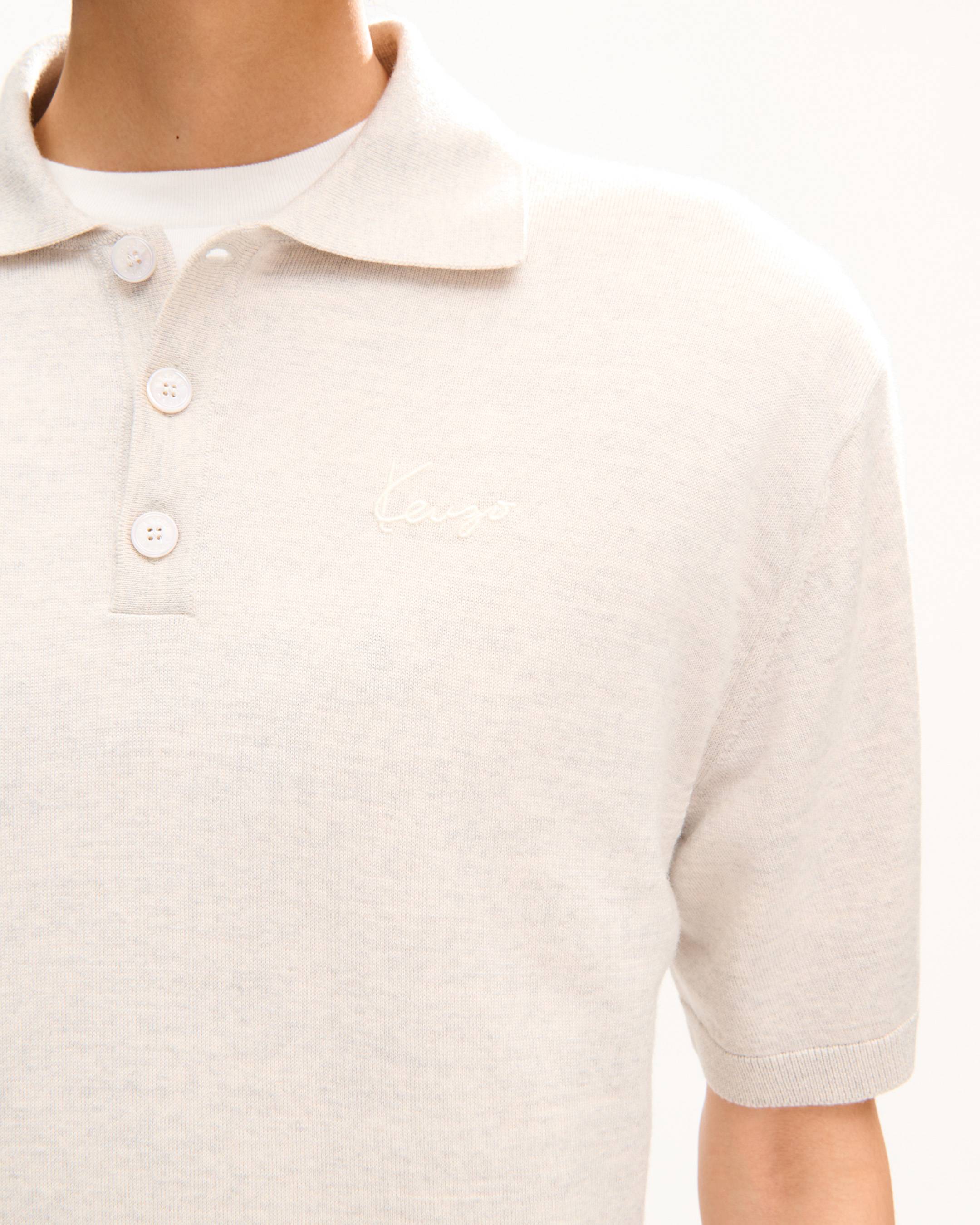 Mit &bdquo;KENZO Signature&ldquo; besticktes Polo aus Merinowolle