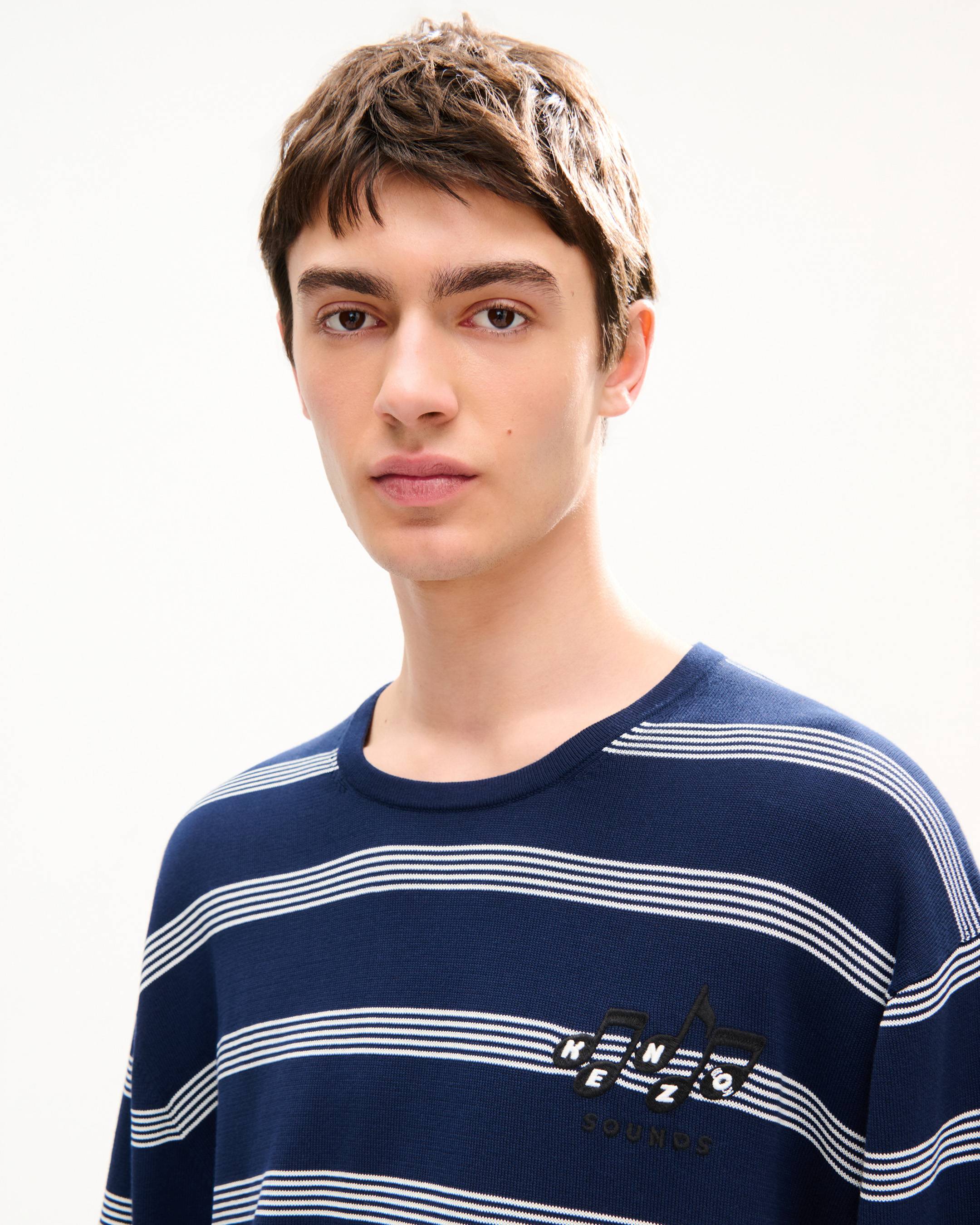'KENZO Sounds' embroidered mariniere jumper in light cotton