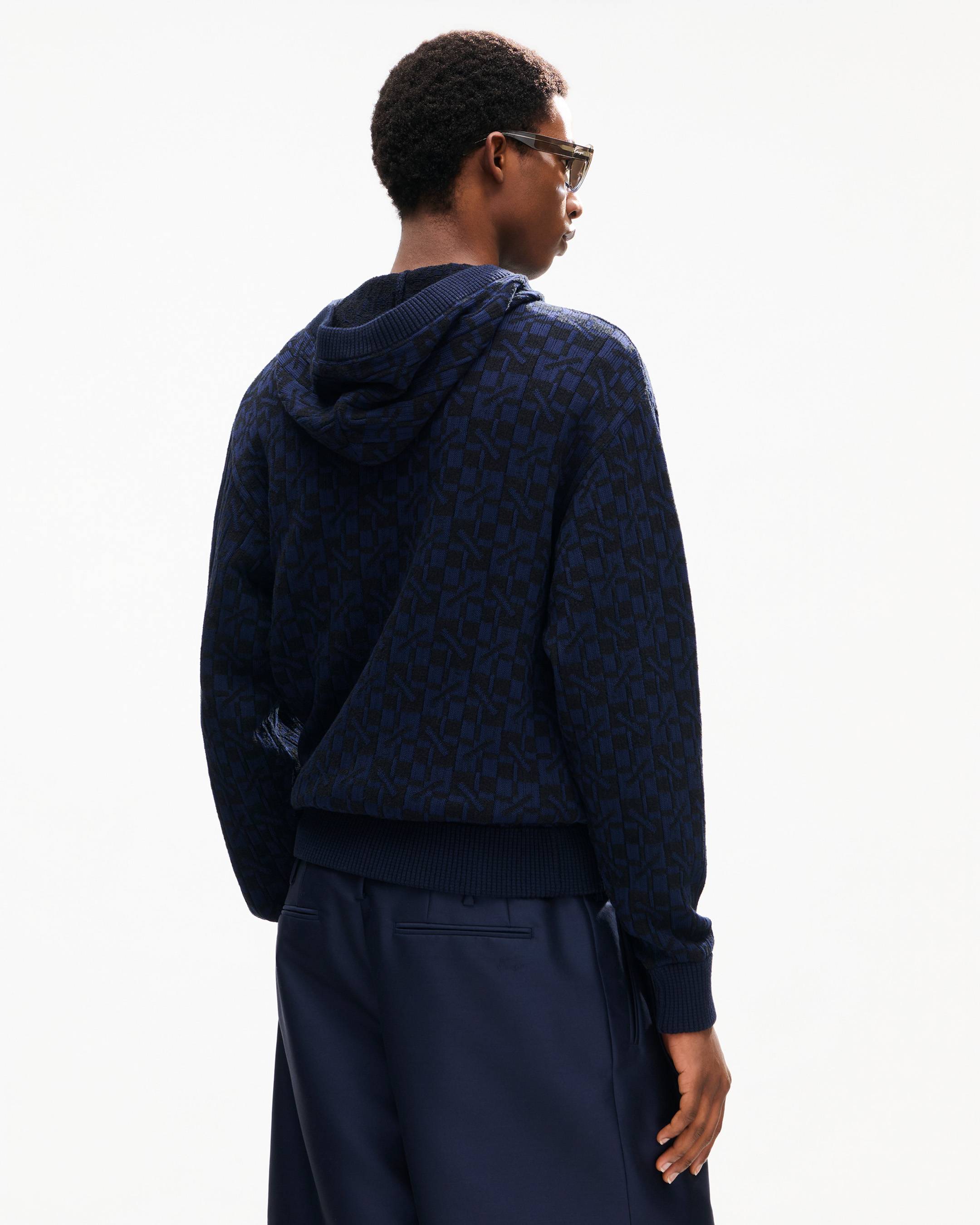'Kenzogram' knitted hoodie in cotton