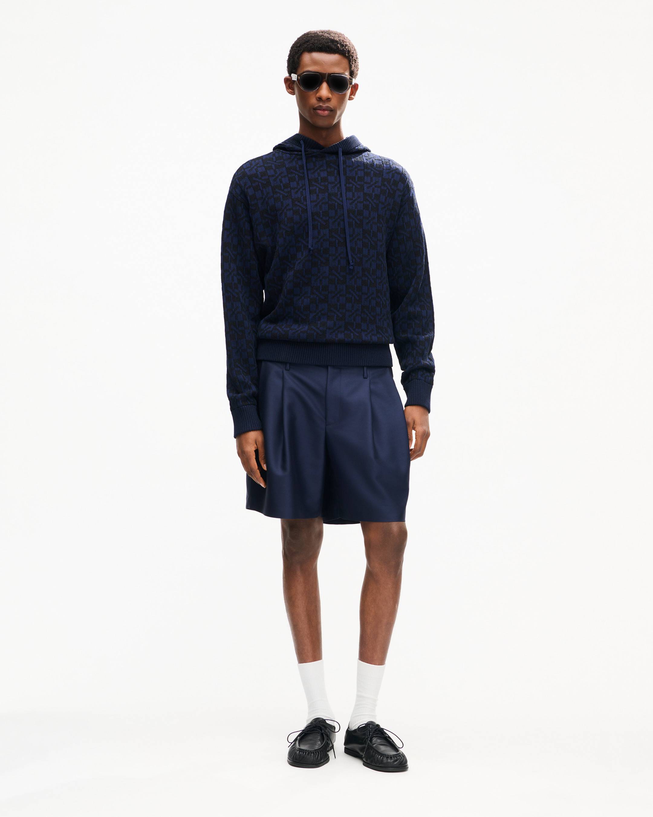 'Kenzogram' knitted hoodie in cotton