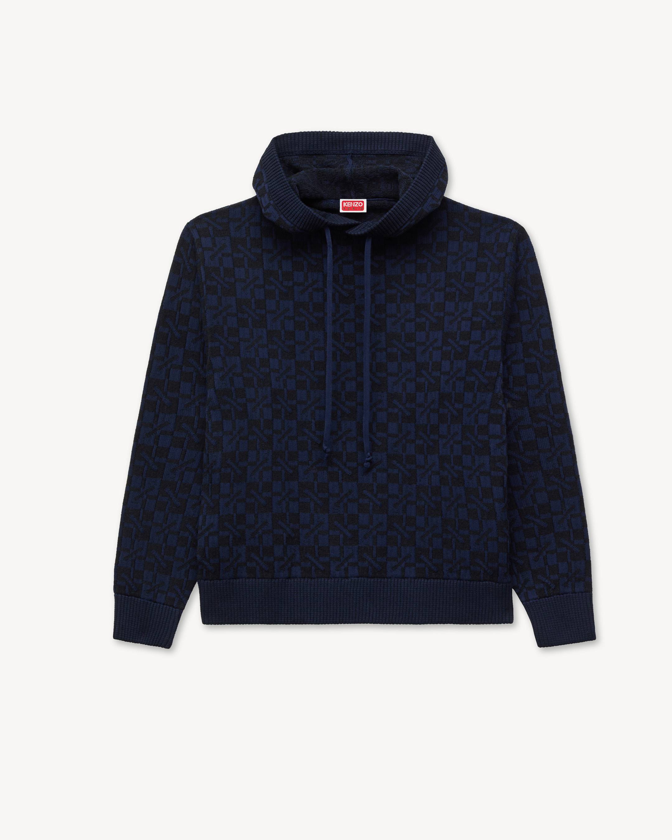 'Kenzogram' knitted hoodie in cotton