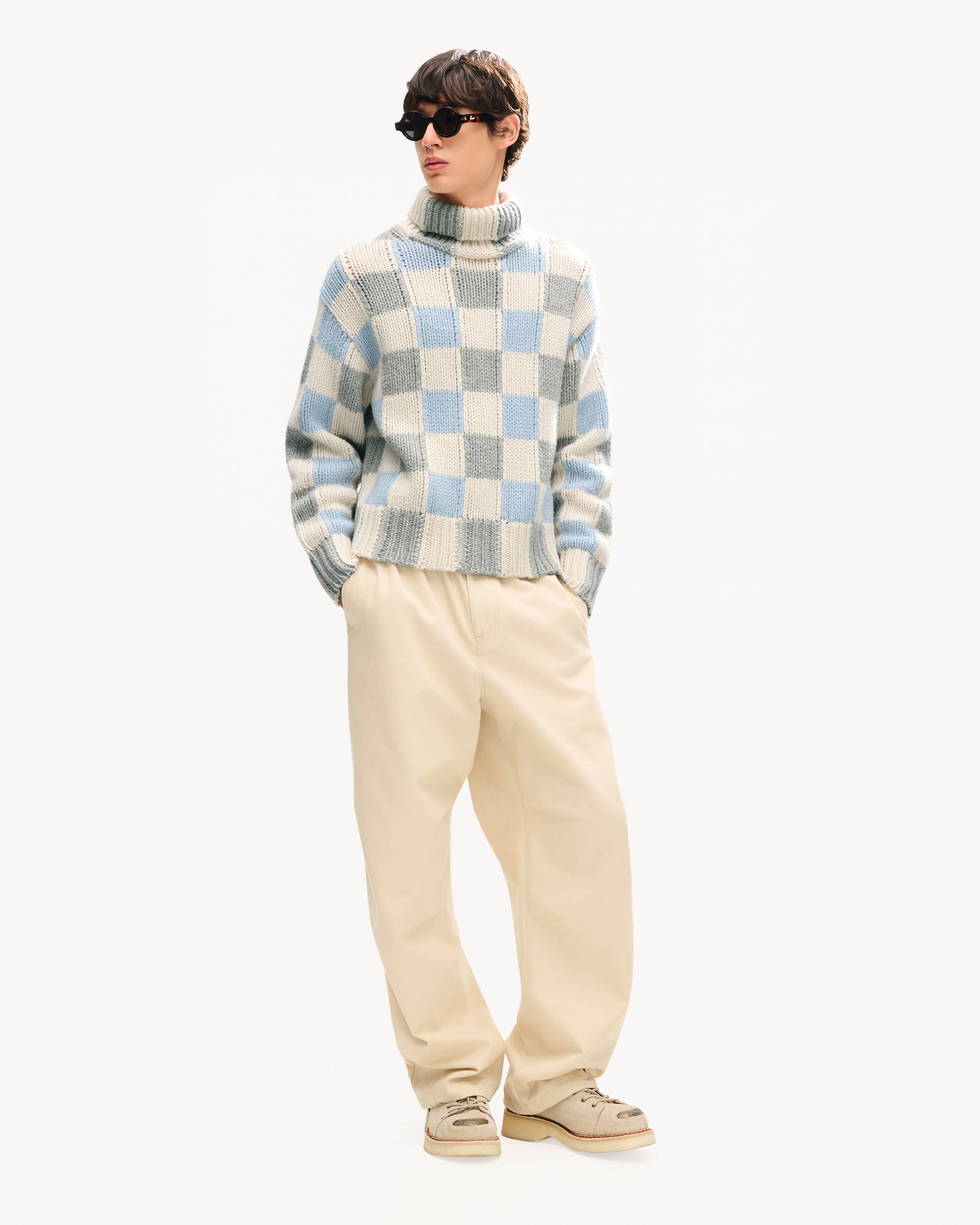 'KENZO Checks' mock neck jumper in wool