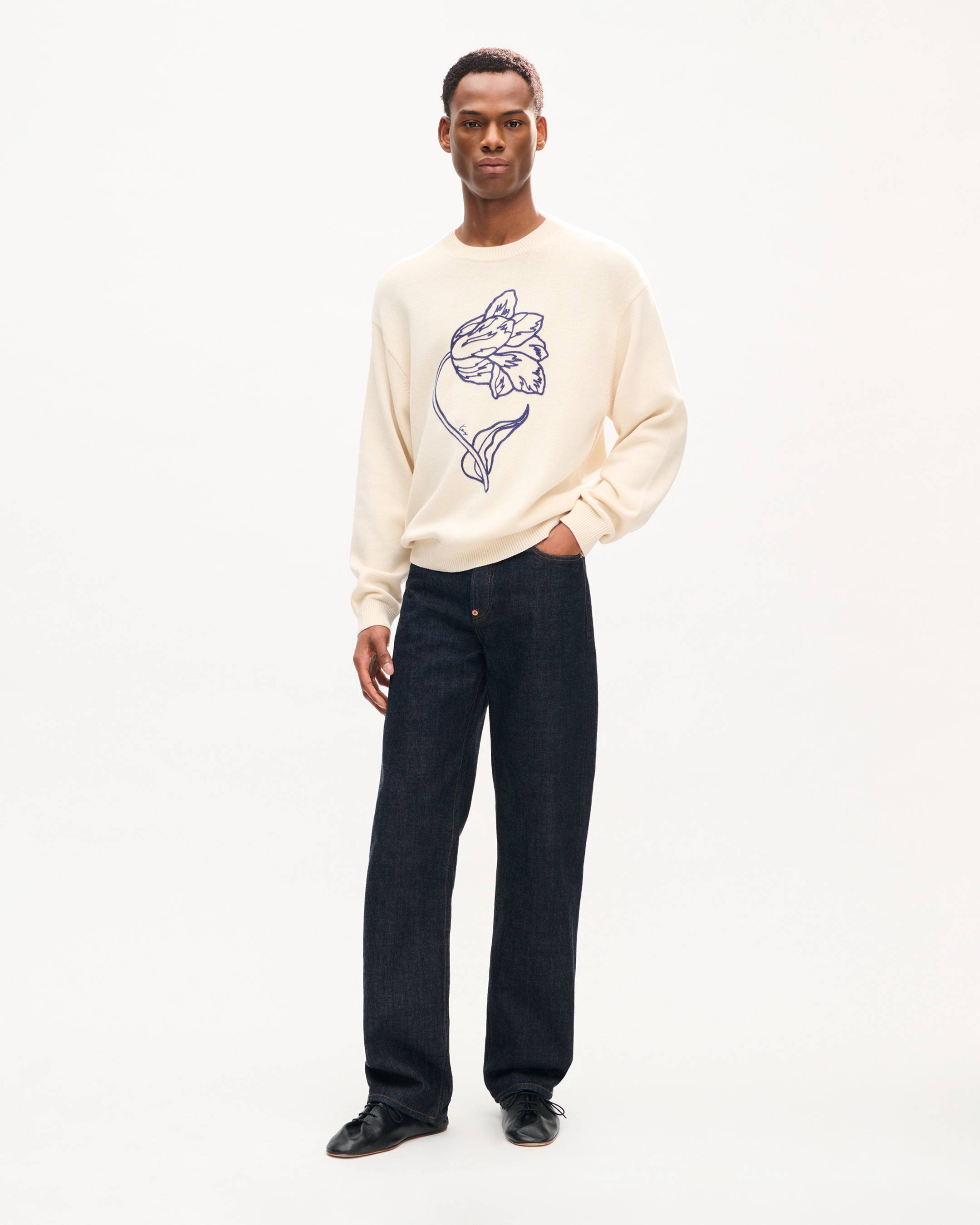 【KENZO】フィッシュ エンブロイダリー スウェット／ホワイト KENZO（ケンゾー） トレーナー スウェット 'KENZO Wild Tiger' エン