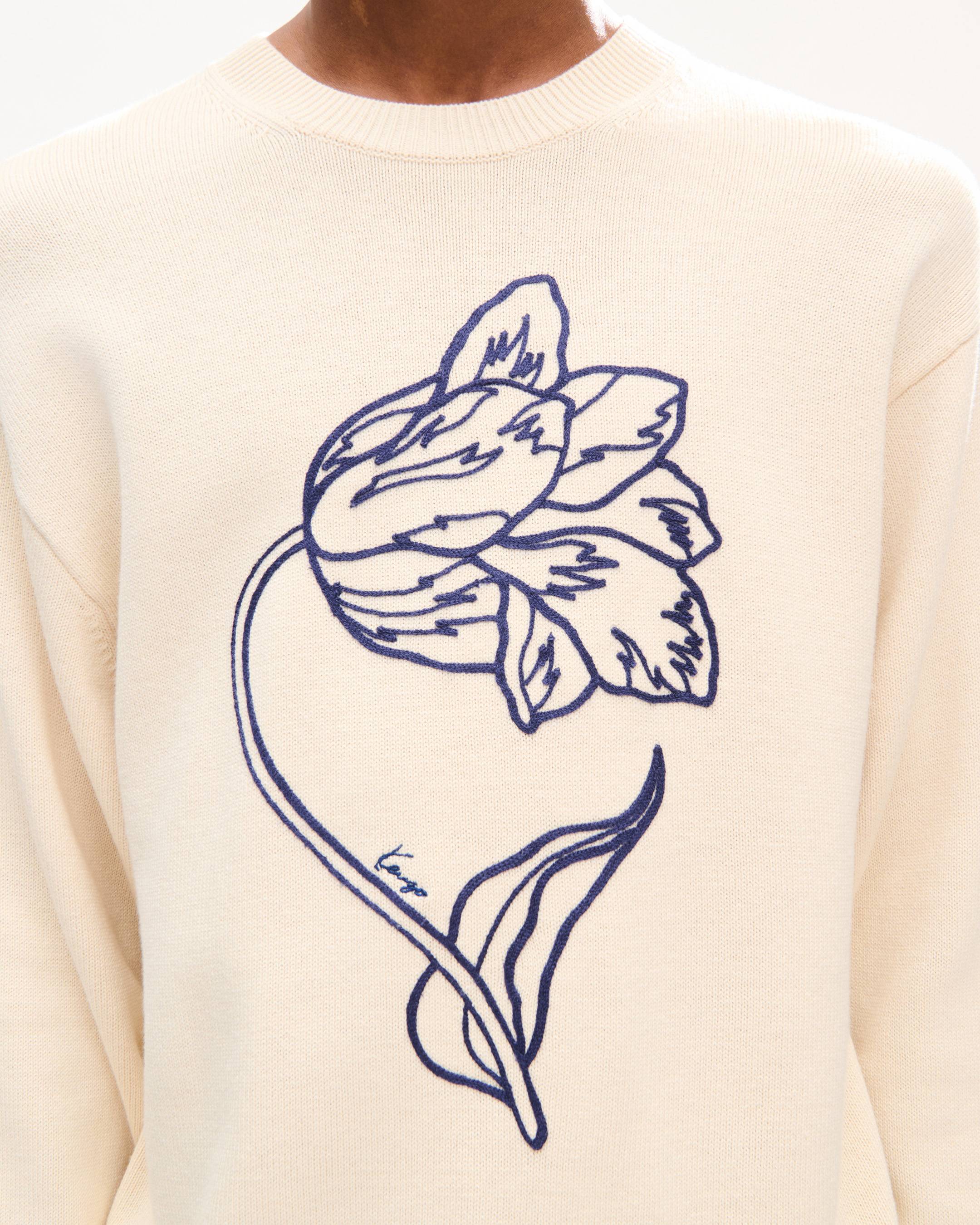 'KENZO Tulip' エンブロイダリー ジャンパー イン ウール & コットン