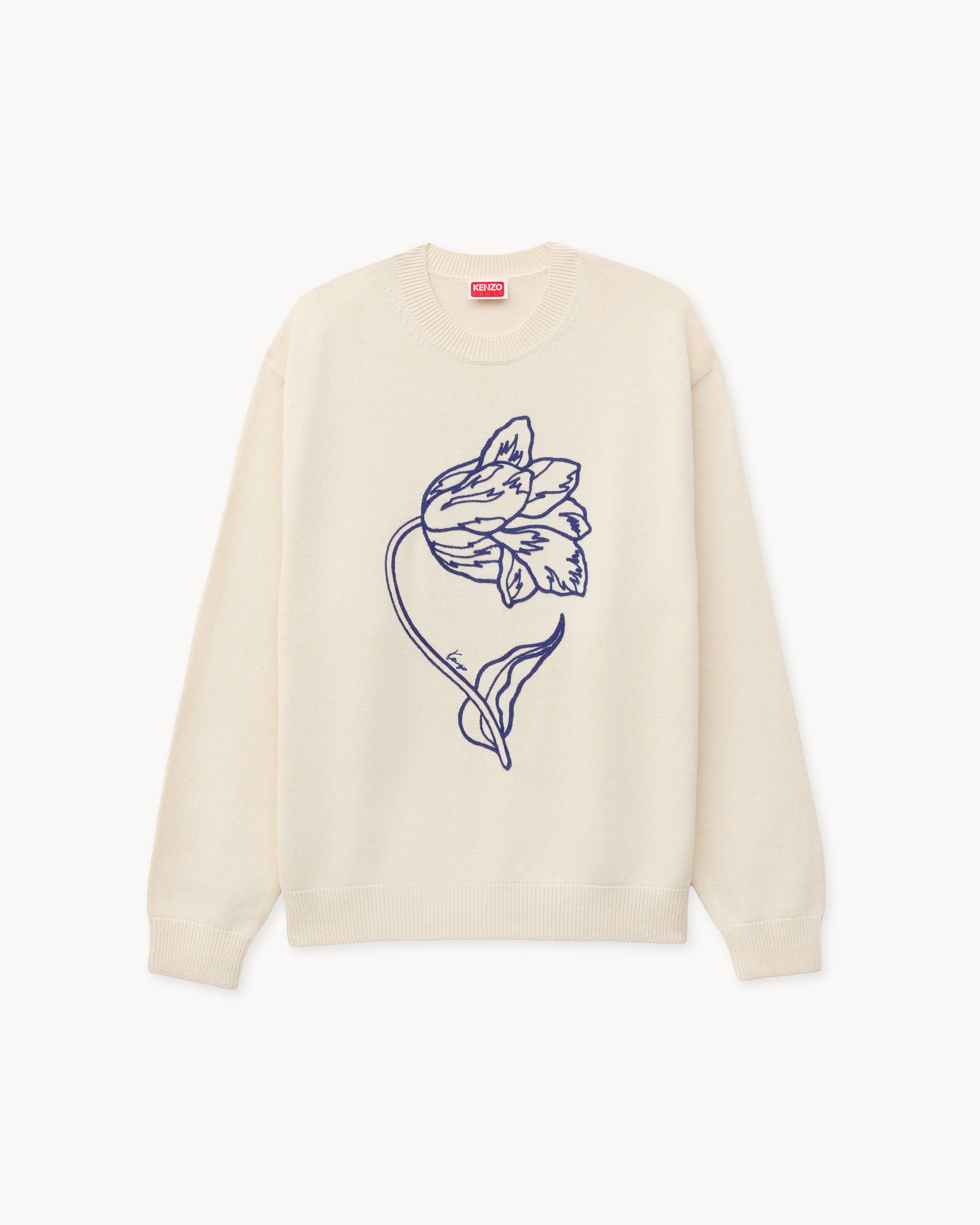 KENZO Tulip' embroidered jumper in wool and cotton | Men's | KENZO