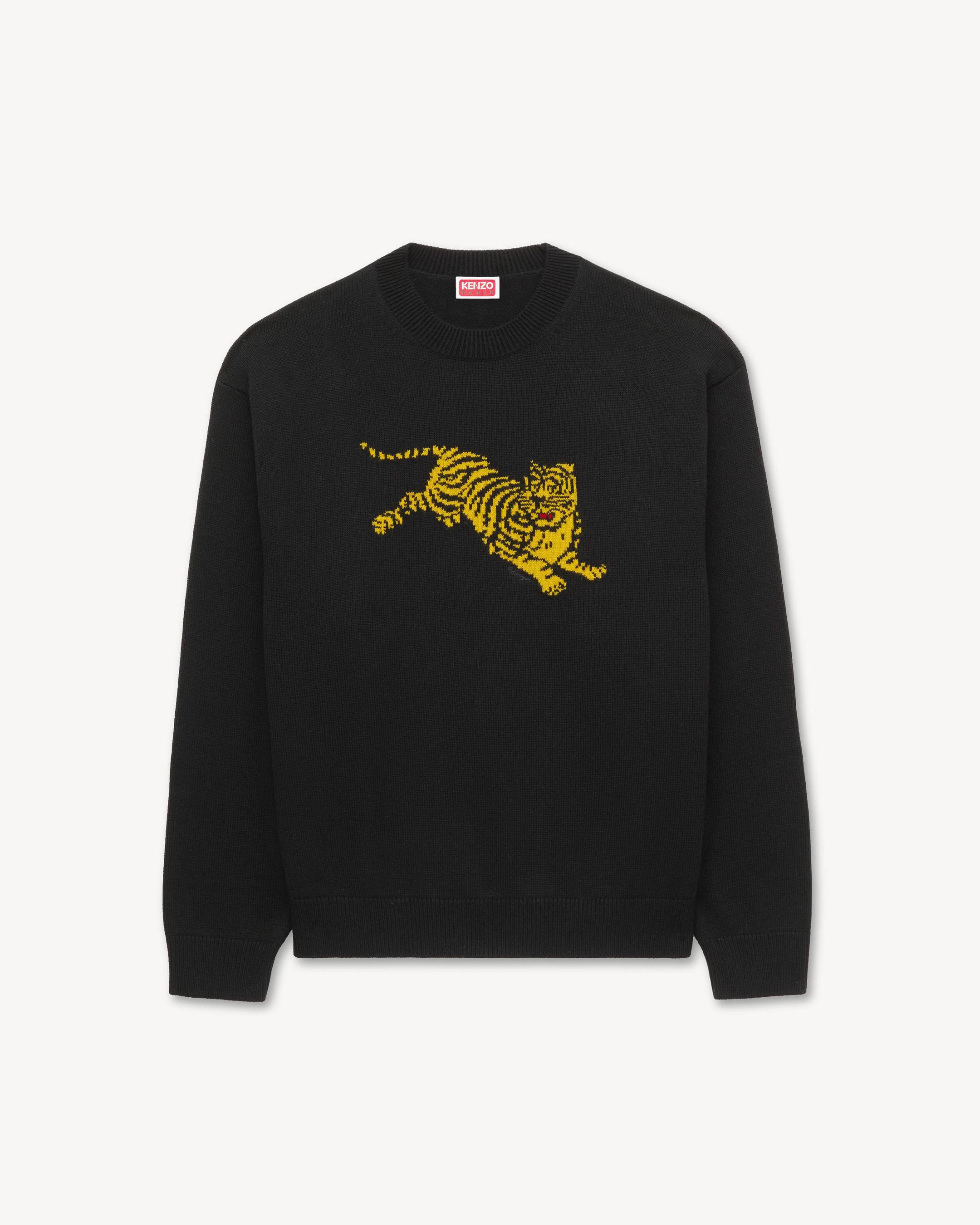 'KENZO Jumping Tiger' embroidered jumper in wool cotton