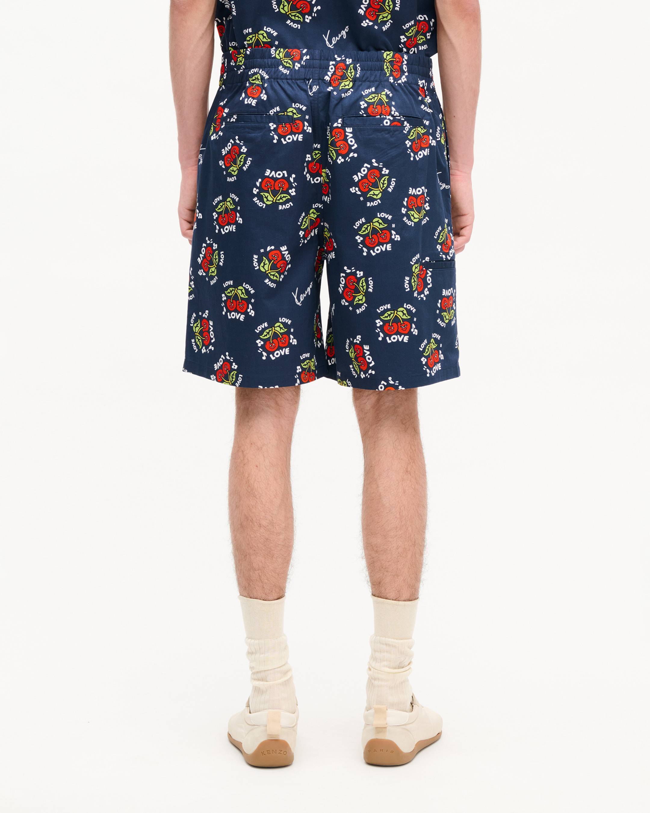 'KENZO Loves' elasticated shorts in cotton poplin
