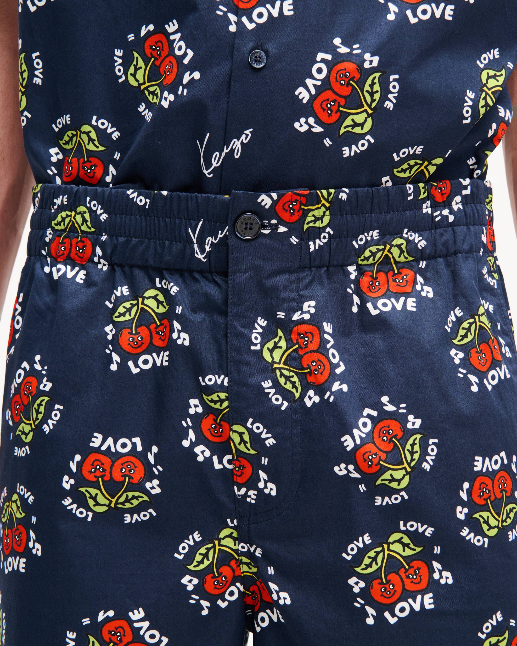 'KENZO Loves' elasticated shorts in cotton poplin