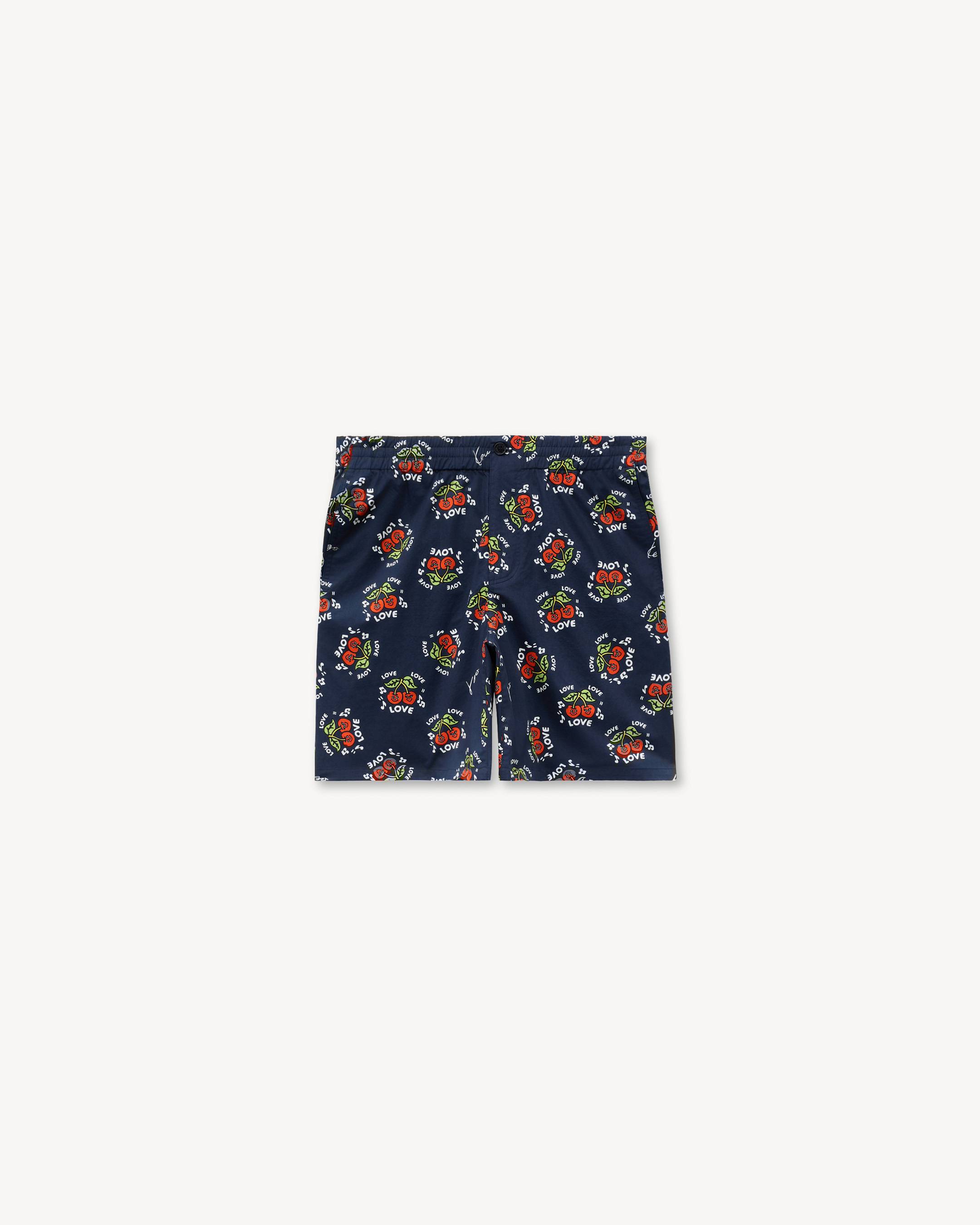 KENZO 'KENZO Loves' エラスティック ショーツ イン コットン ポプリン