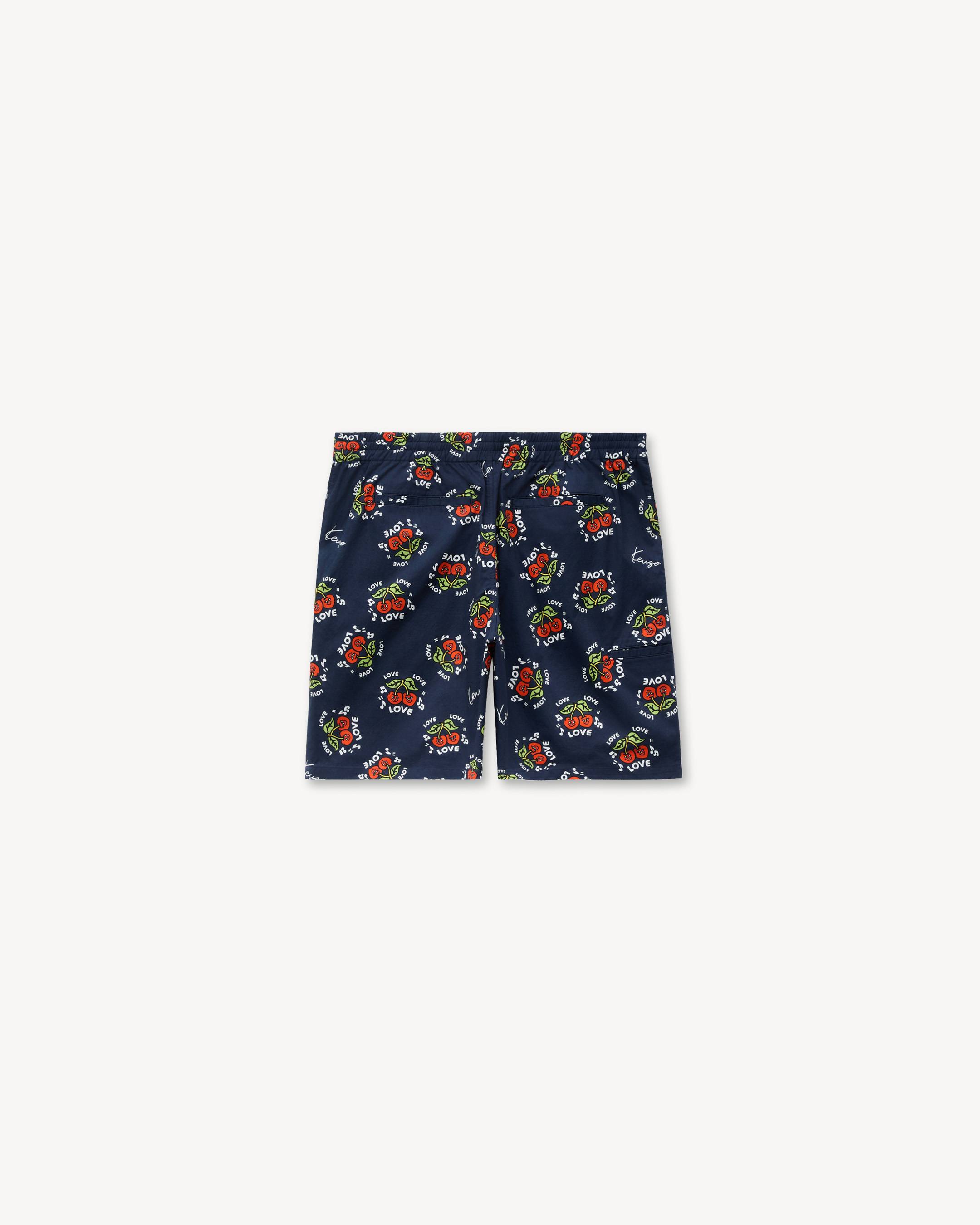 'KENZO Loves' elasticated shorts in cotton poplin