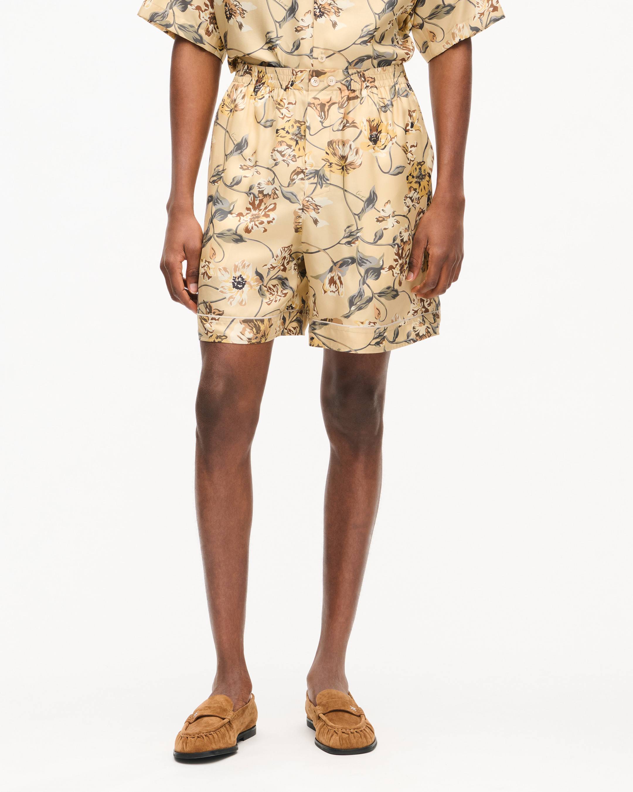 'KENZO Wildflower' エラスティック ショーツ イン シルク
