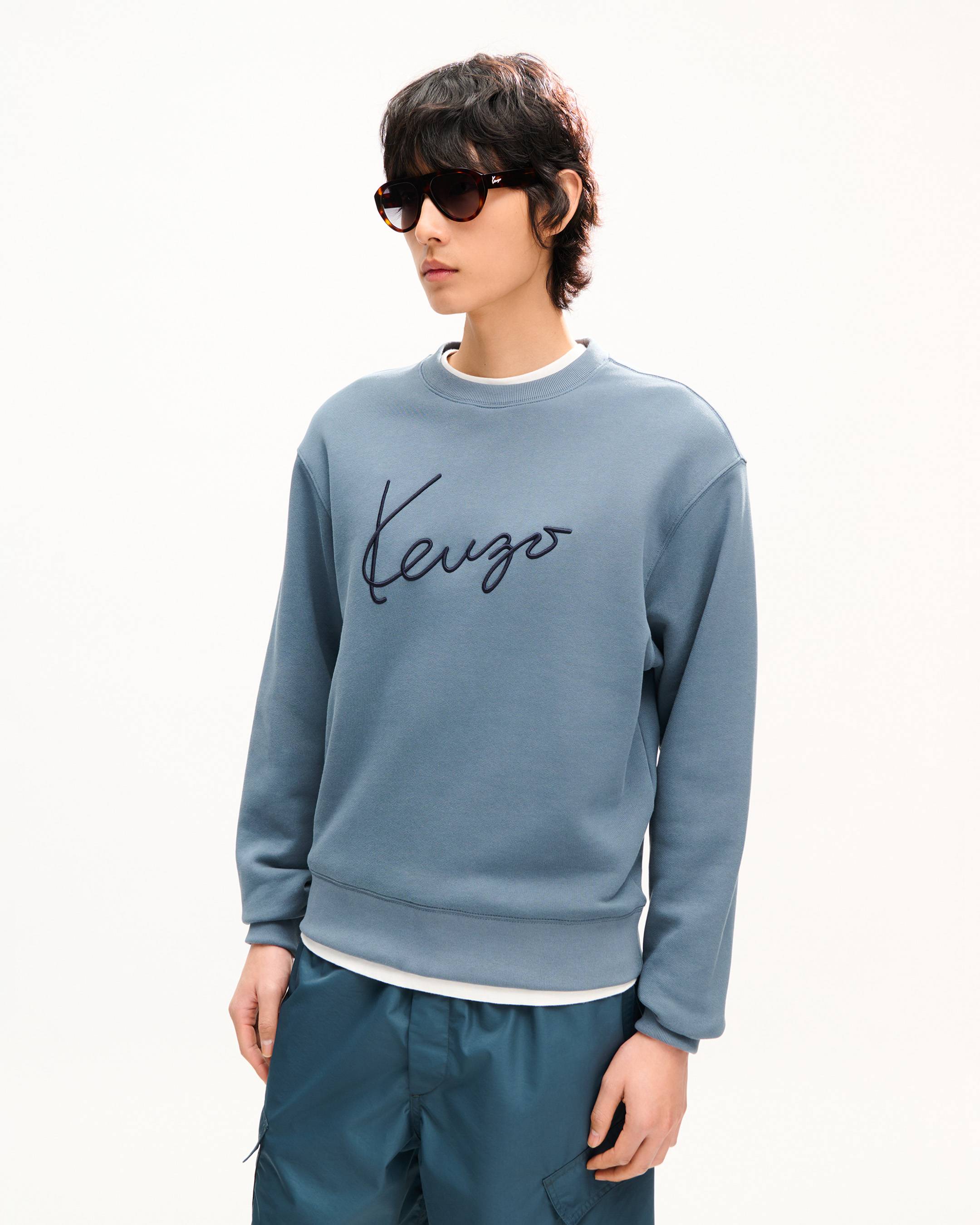 Felpa in cotone ricamata 'KENZO Signature'