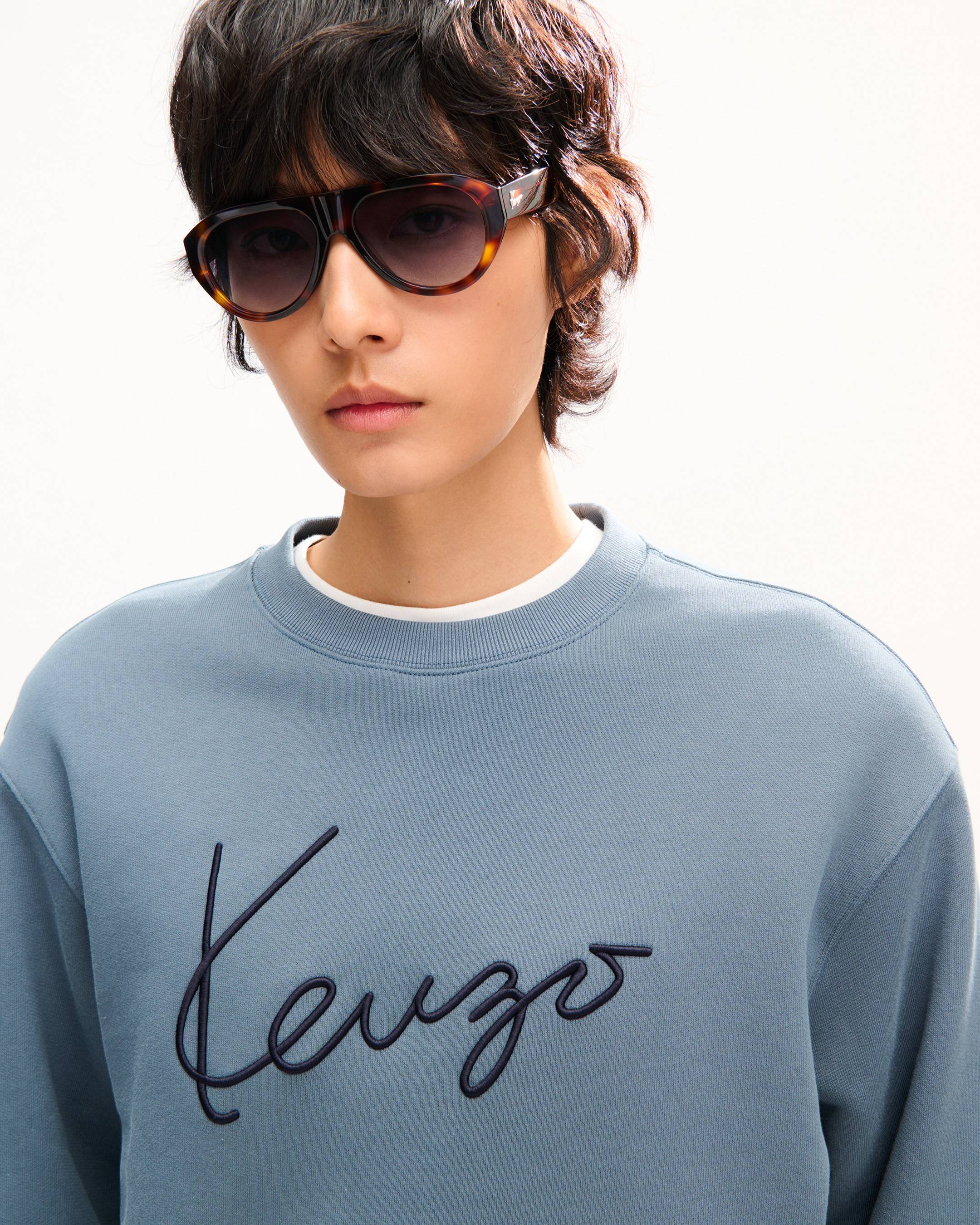 Felpa in cotone ricamata 'KENZO Signature'