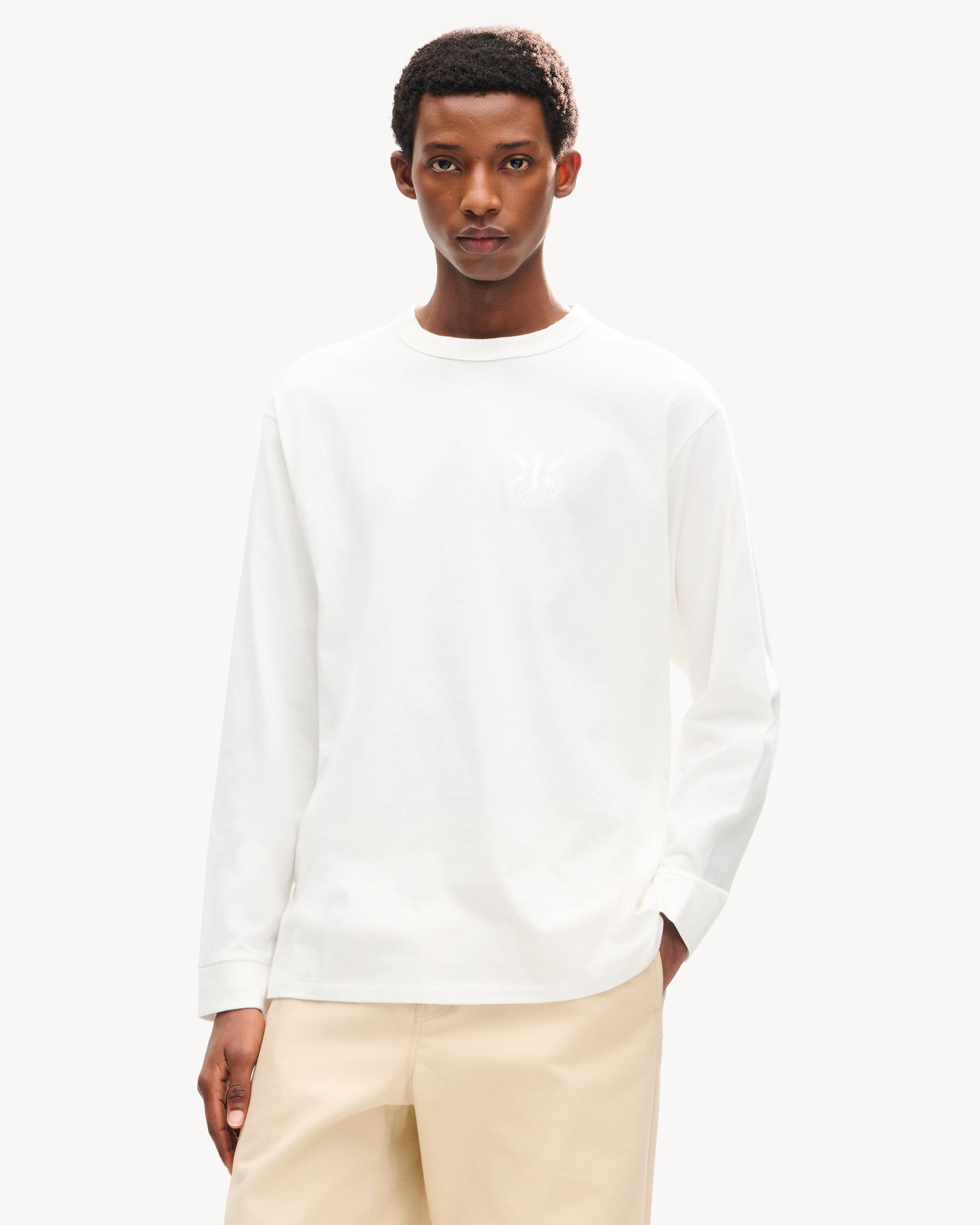 T-shirt brod&eacute; &agrave; manches longues 'KENZO Double K' en coton