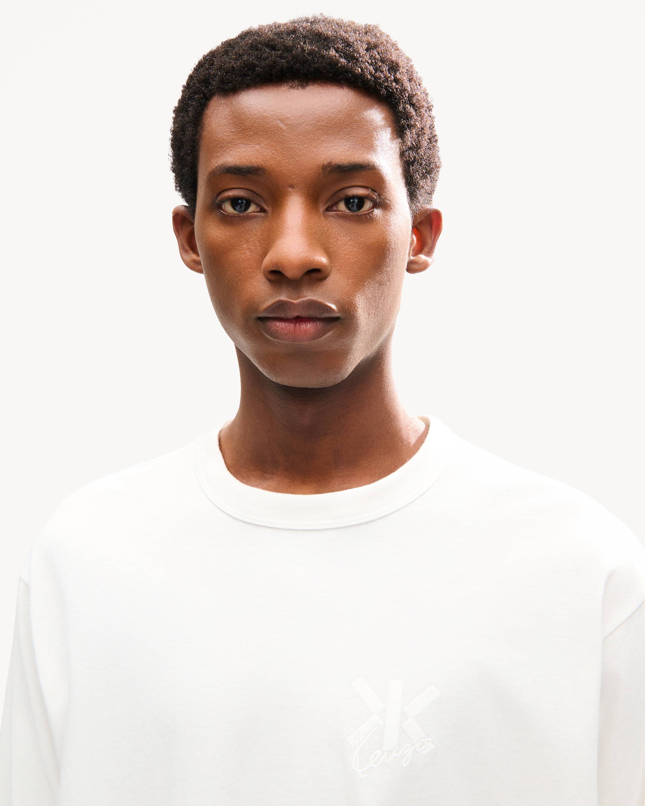 T-shirt brod&eacute; &agrave; manches longues 'KENZO Double K' en coton