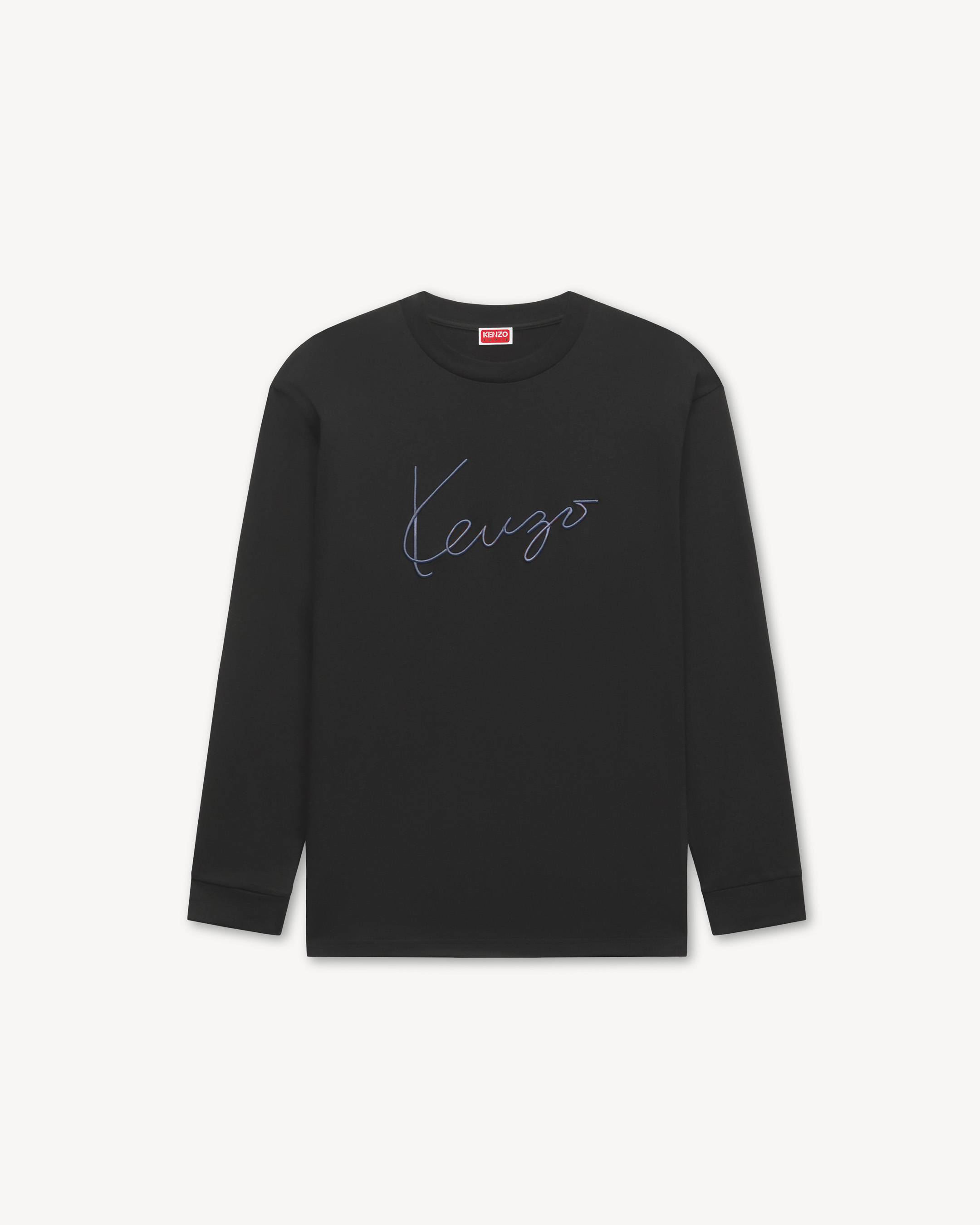 KENZO Signature' エンブロイダリー ロング スリーブ Tシャツ イン