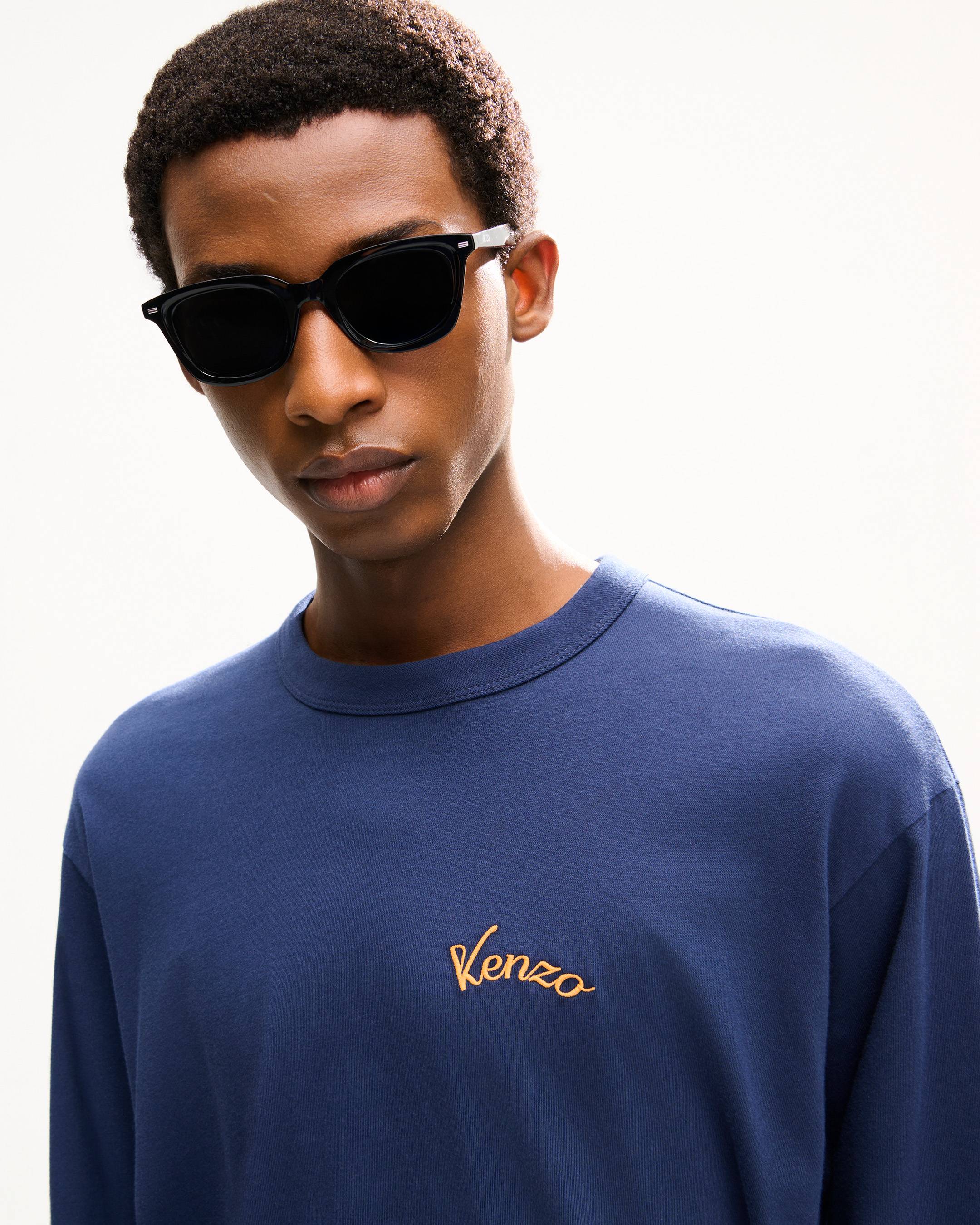 'KENZO Eiffel Tower Design' embroidered long sleeves T-shirt in cotton