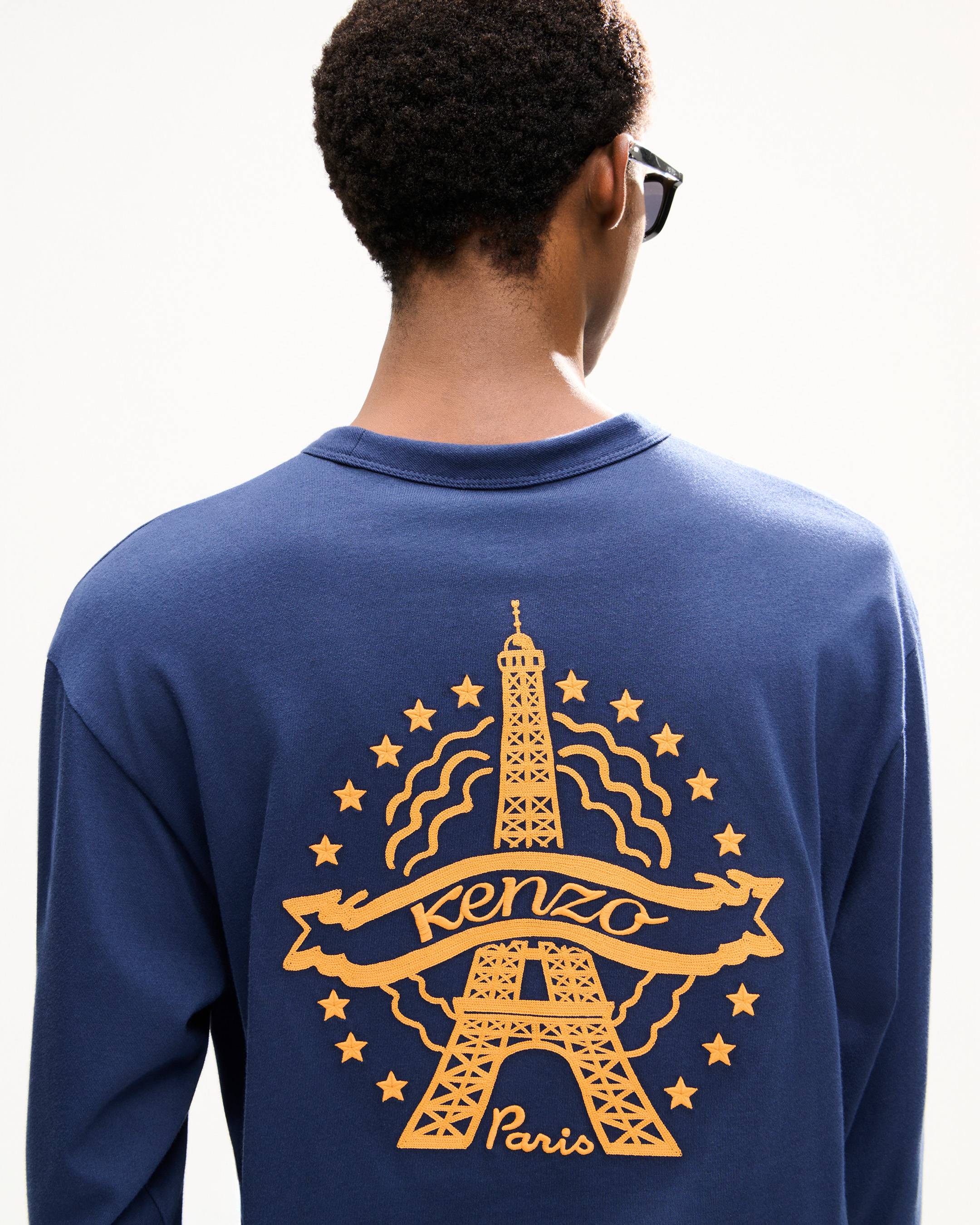 'KENZO Eiffel Tower Design' embroidered long sleeves T-shirt in cotton