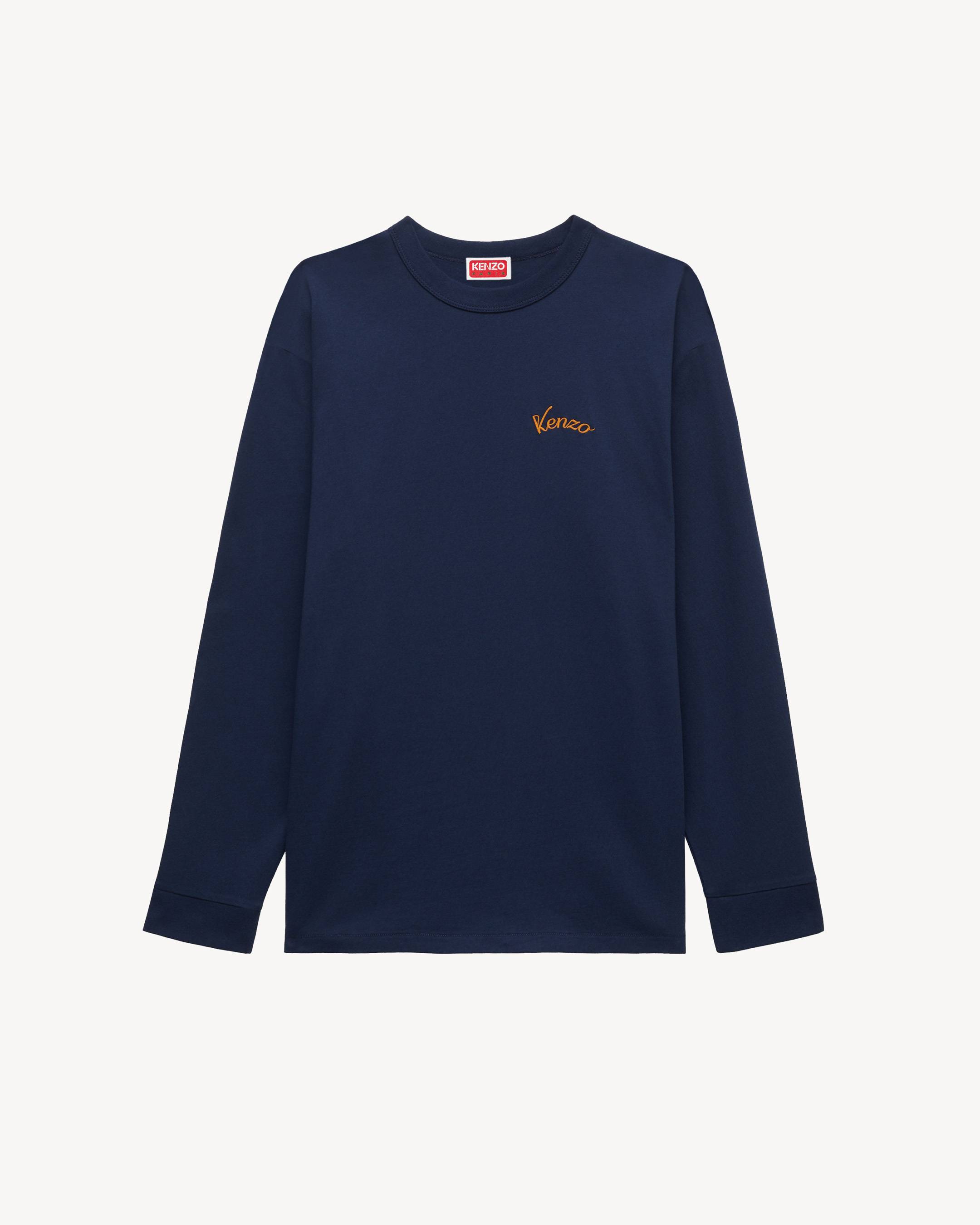 'KENZO Eiffel Tower Design' embroidered long sleeves T-shirt in cotton