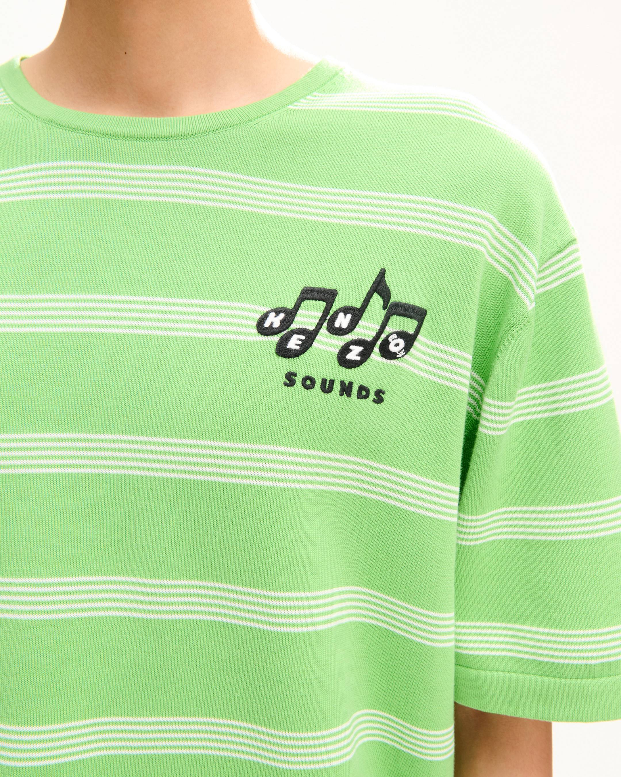 'KENZO Sounds' embroidered mariniere T-shirt in light cotton