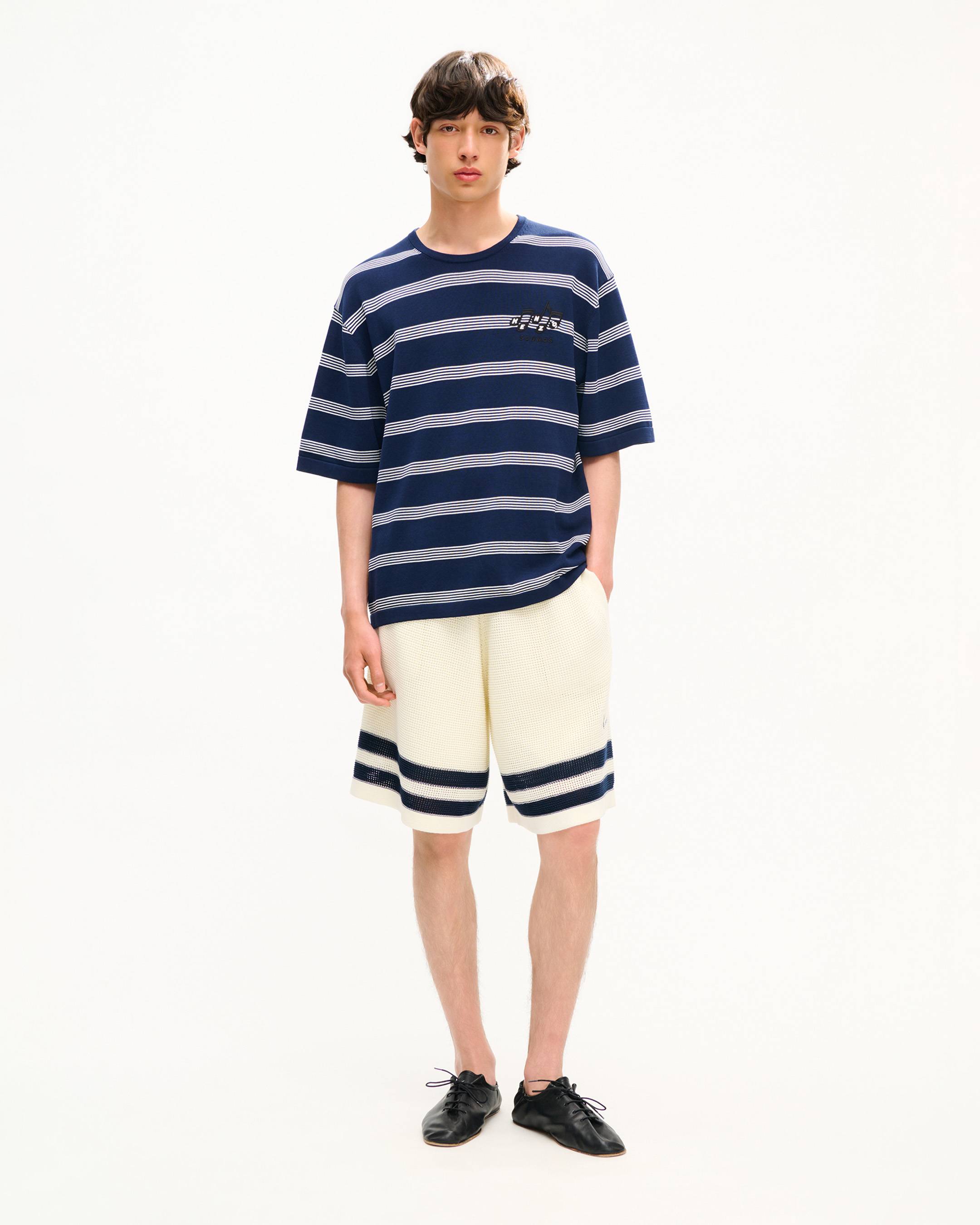 'KENZO Sounds' embroidered mariniere T-shirt in light cotton