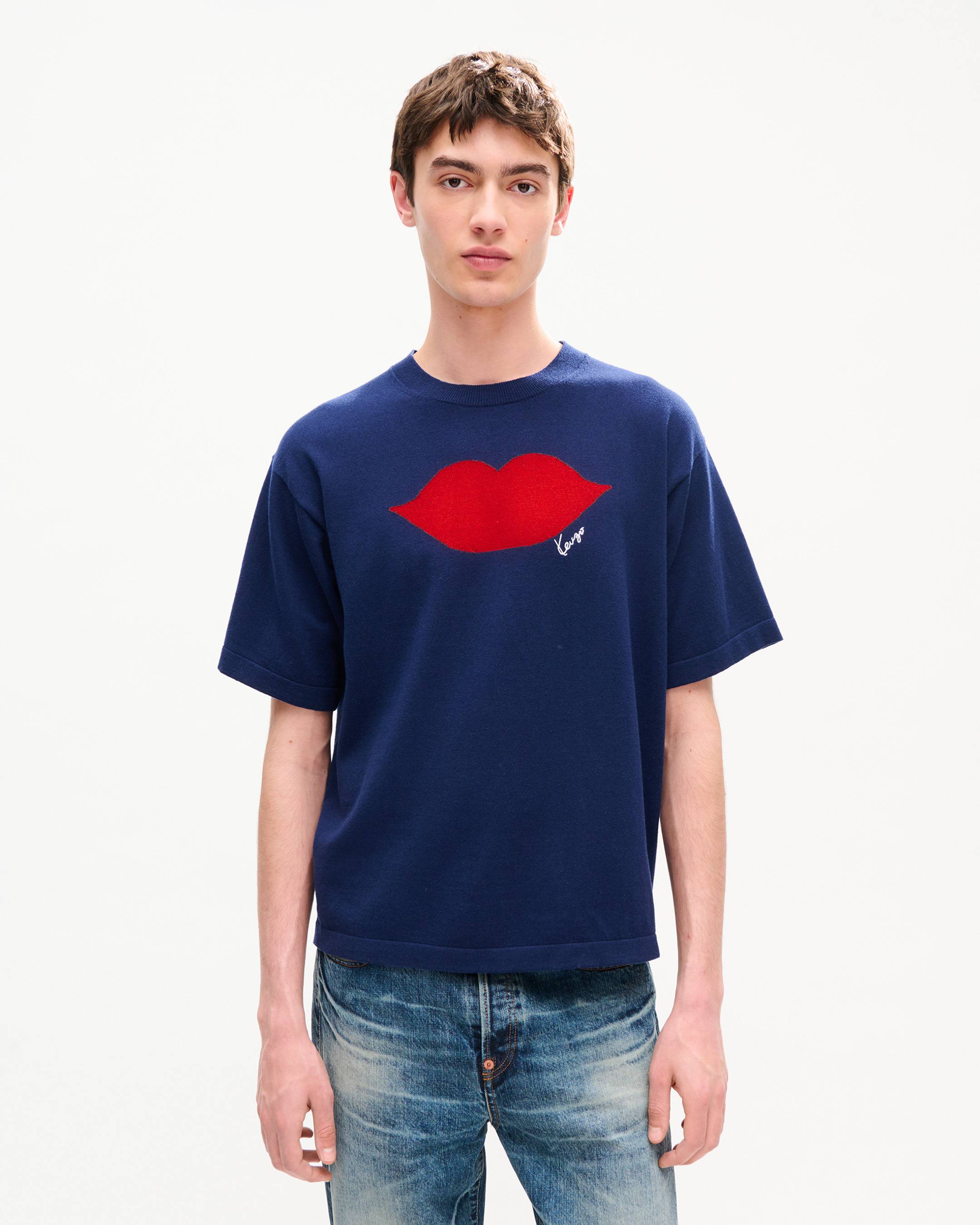 'KENZO Loves' knitted T-shirt in wool cotton