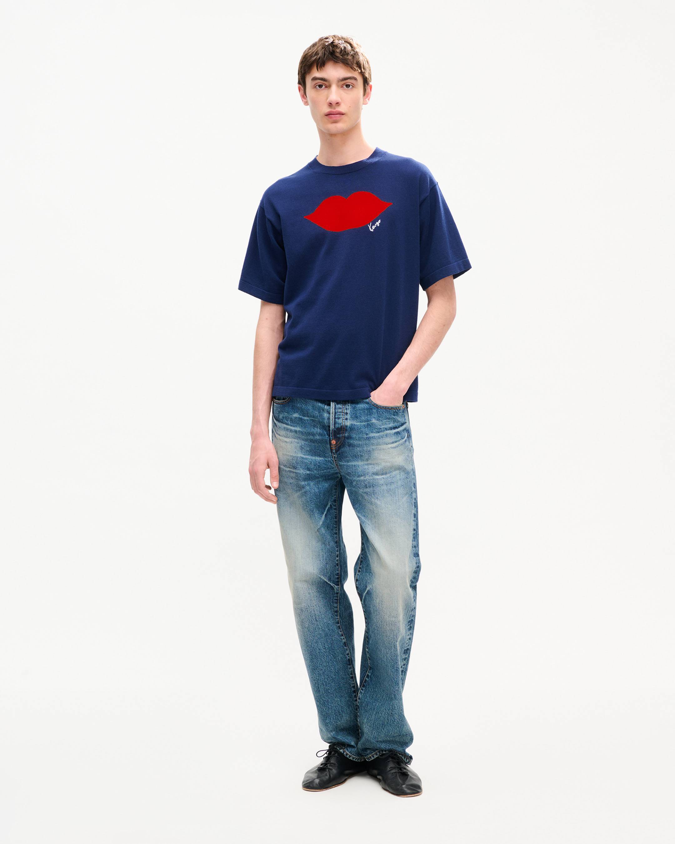 'KENZO Loves' knitted T-shirt in wool cotton