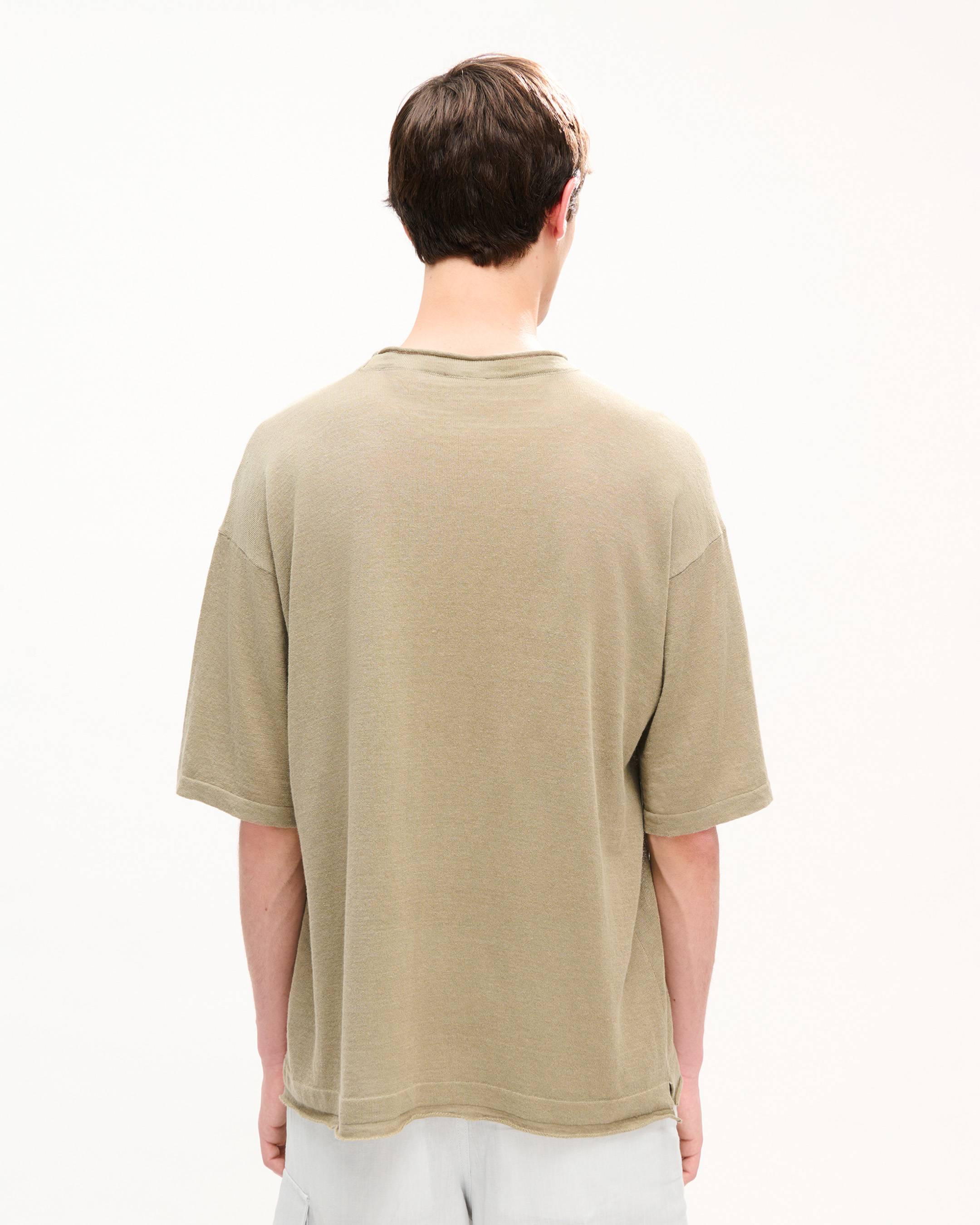 'KENZO Signature' エンブロイダリー ライト Tシャツ イン リネン コットン