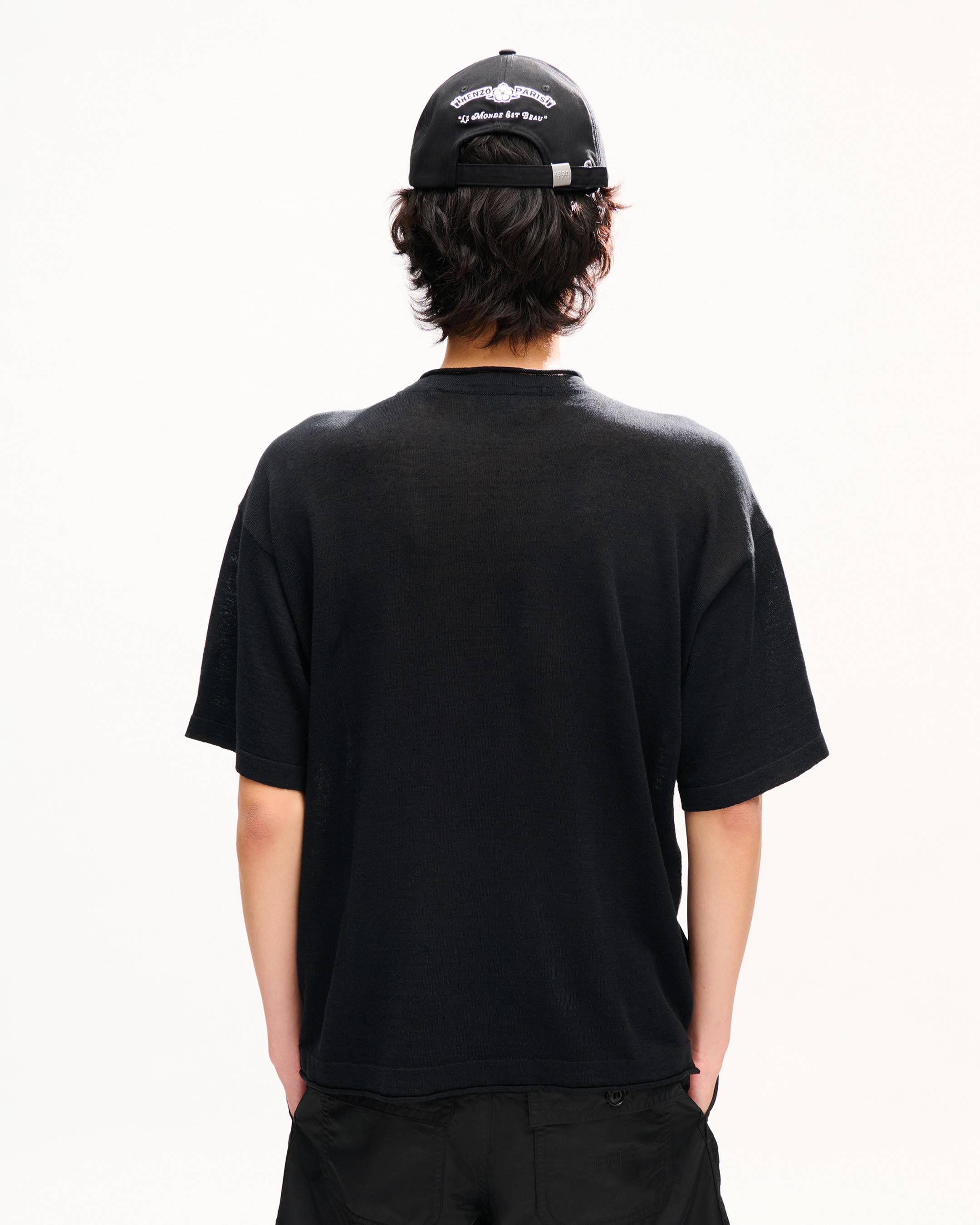 'KENZO Signature' エンブロイダリー ライト Tシャツ イン リネン コットン