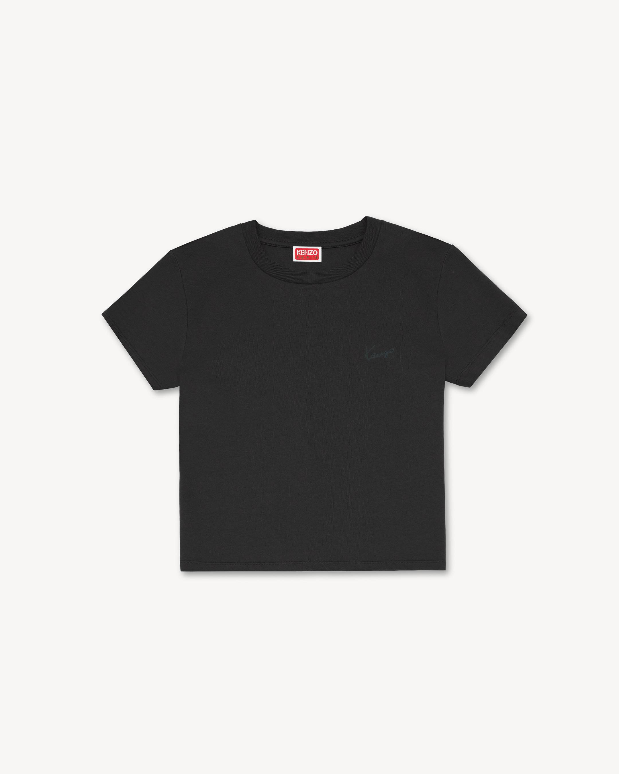 'KENZO Signature' エンブロイダリー ライト Tシャツ イン リネン コットン