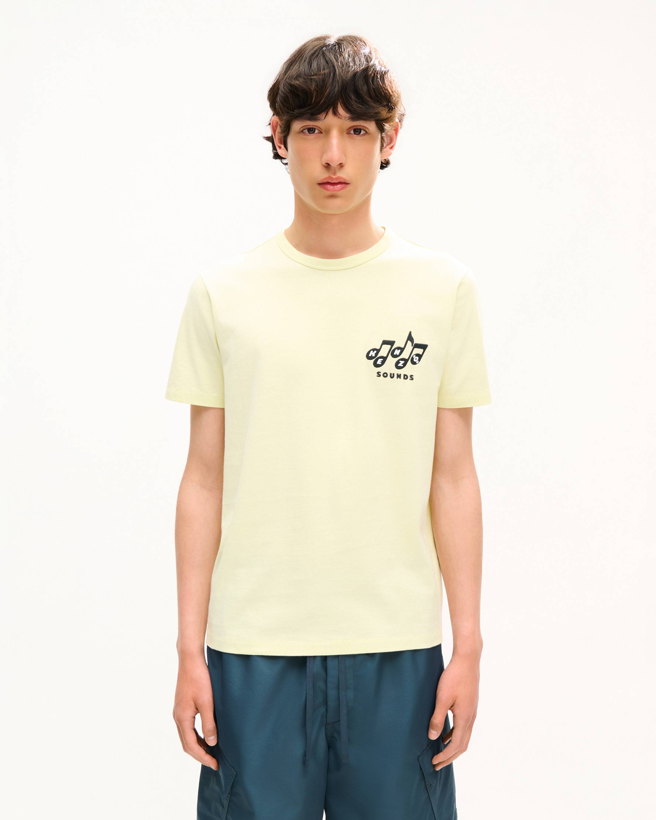 Schmales T-Shirt mit &bdquo;KENZO Sounds&ldquo;-Stickerei aus Baumwolle