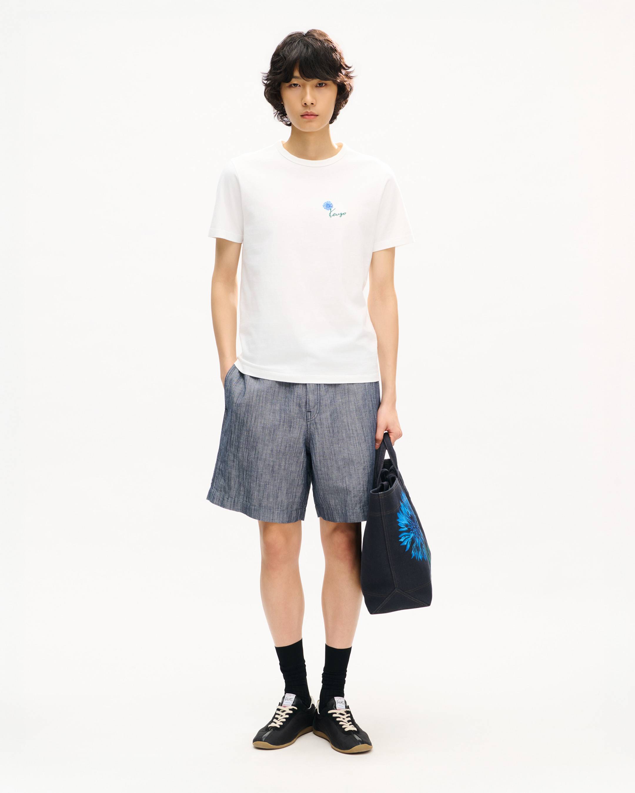 T-shirt slim brod&eacute; 'KENZO Tulip' en coton