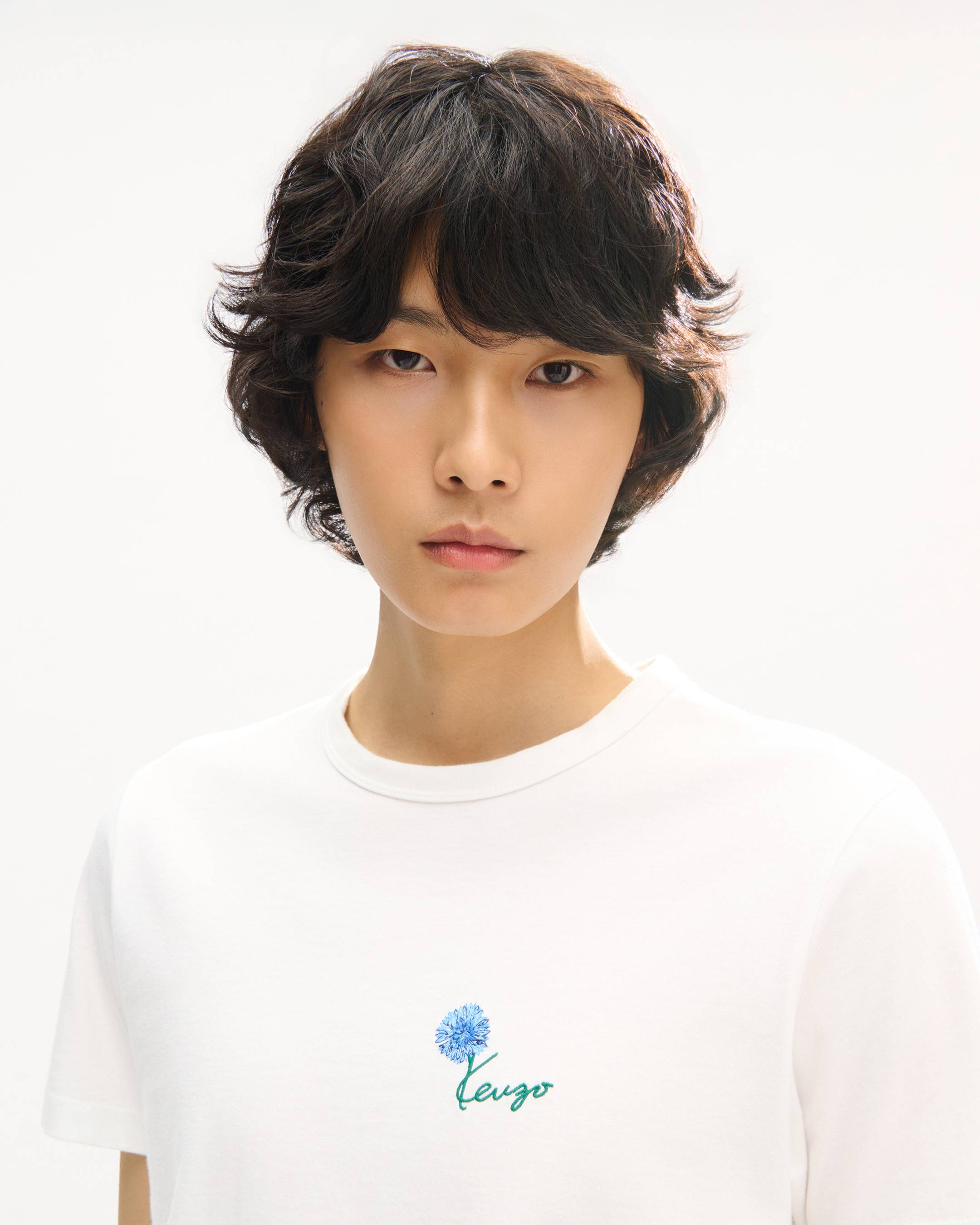 T-shirt slim brod&eacute; 'KENZO Tulip' en coton