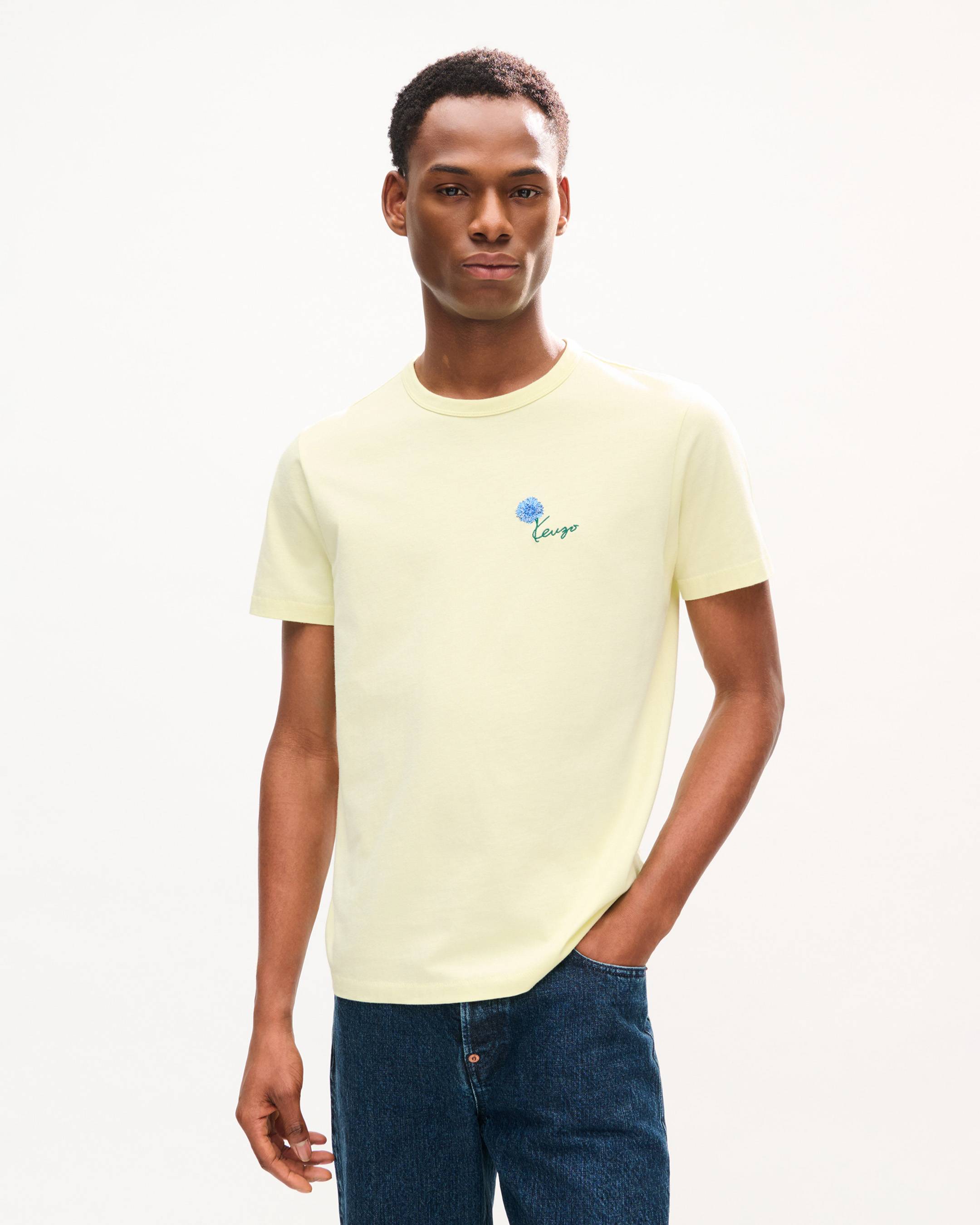 'KENZO Tulip' エンブロイダリー スリム Tシャツ イン コットン