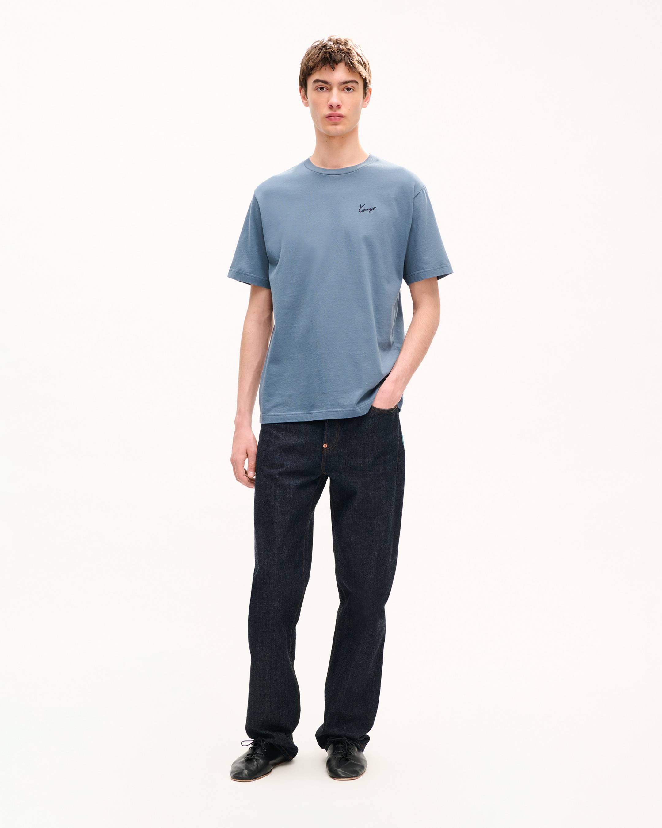 T-shirt brod&eacute; 'KENZO Signature' en coton
