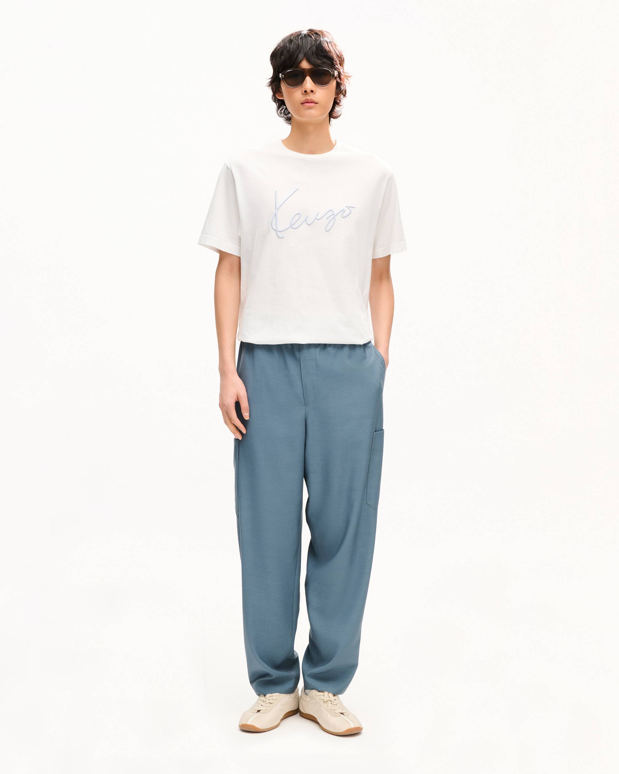 T-shirt brod&eacute; 'KENZO Signature' en coton