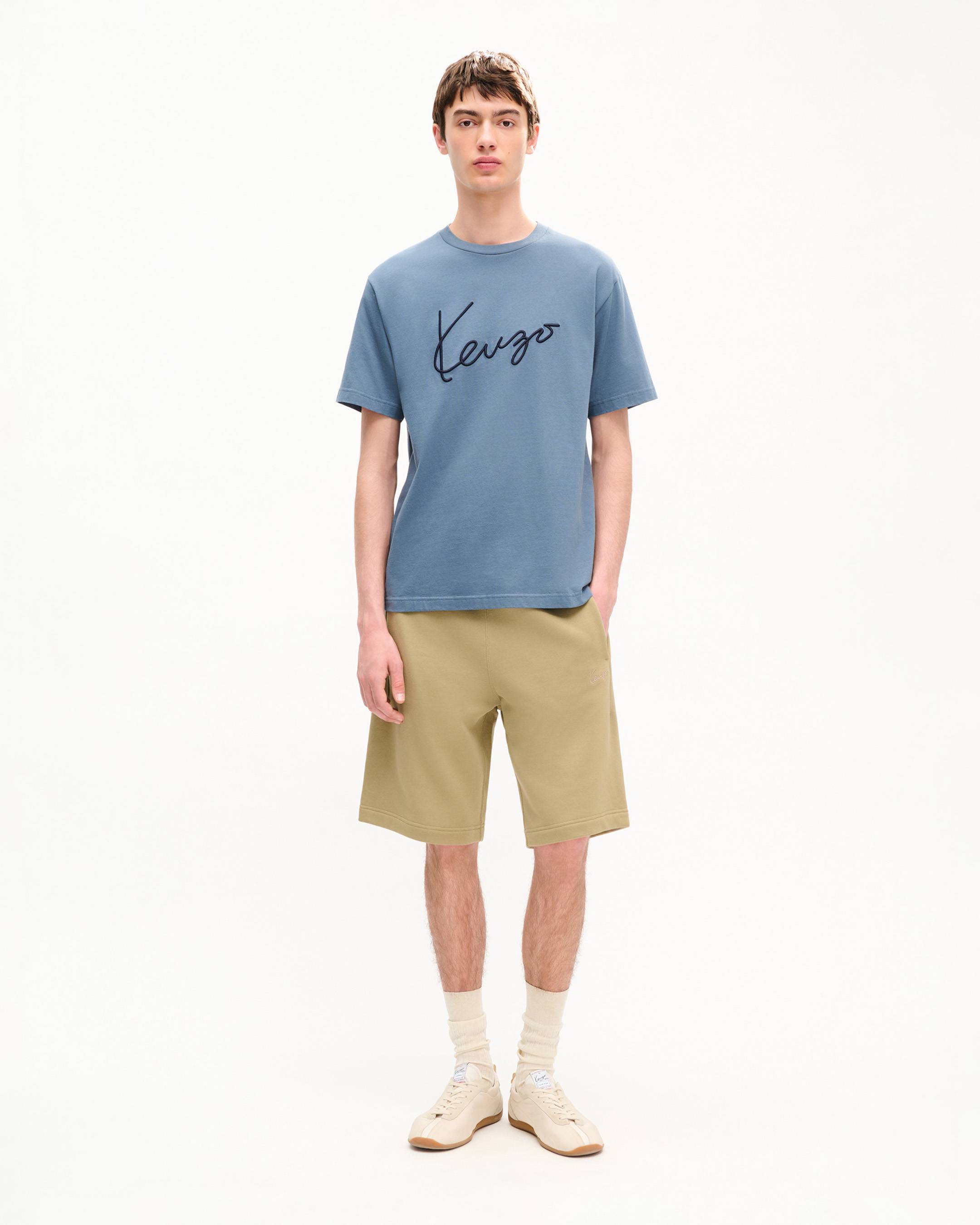 T-shirt brod&eacute; 'KENZO Signature' en coton