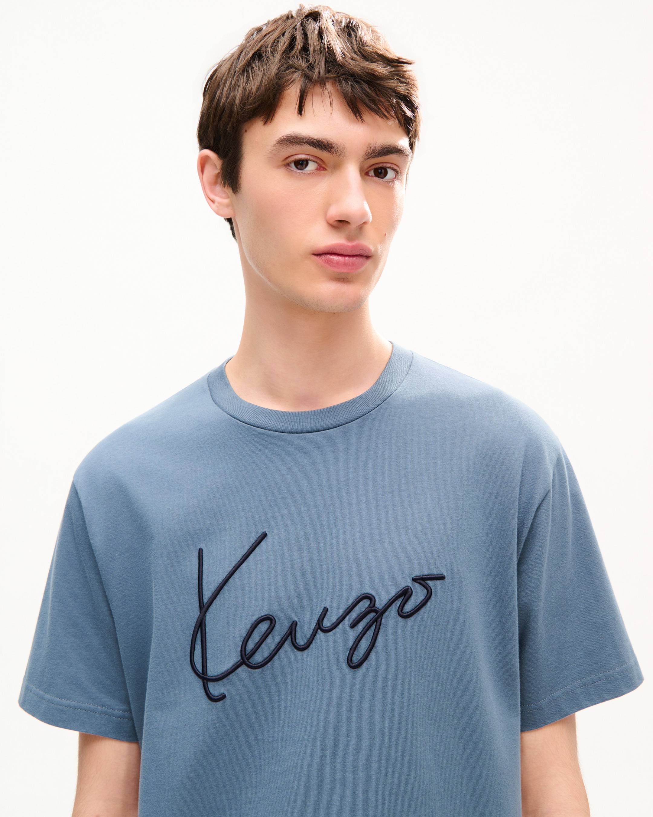 T-shirt in cotone ricamata 'KENZO Signature'