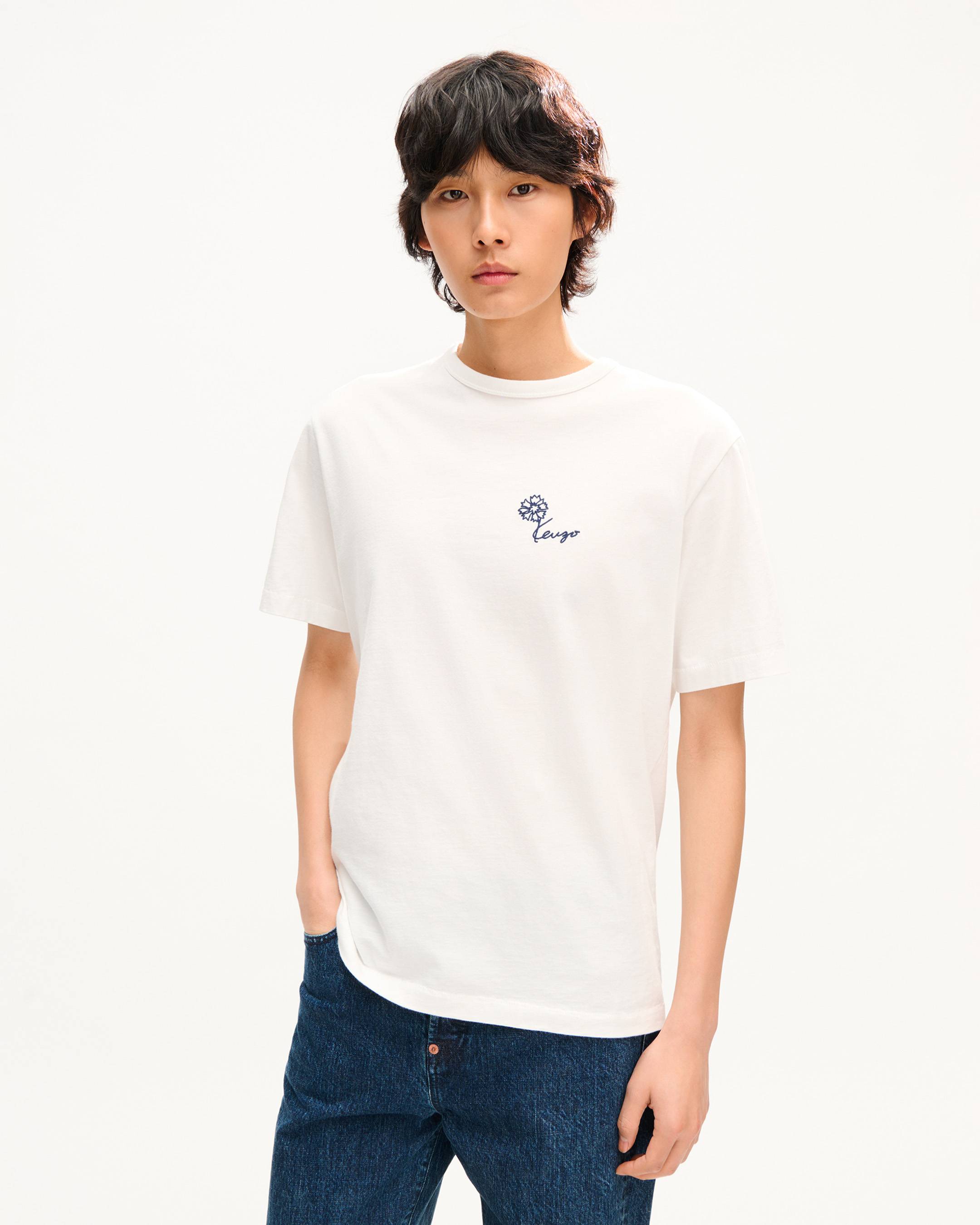 KENZO Tulip' embroidered T-shirt in cotton | Men's | KENZO