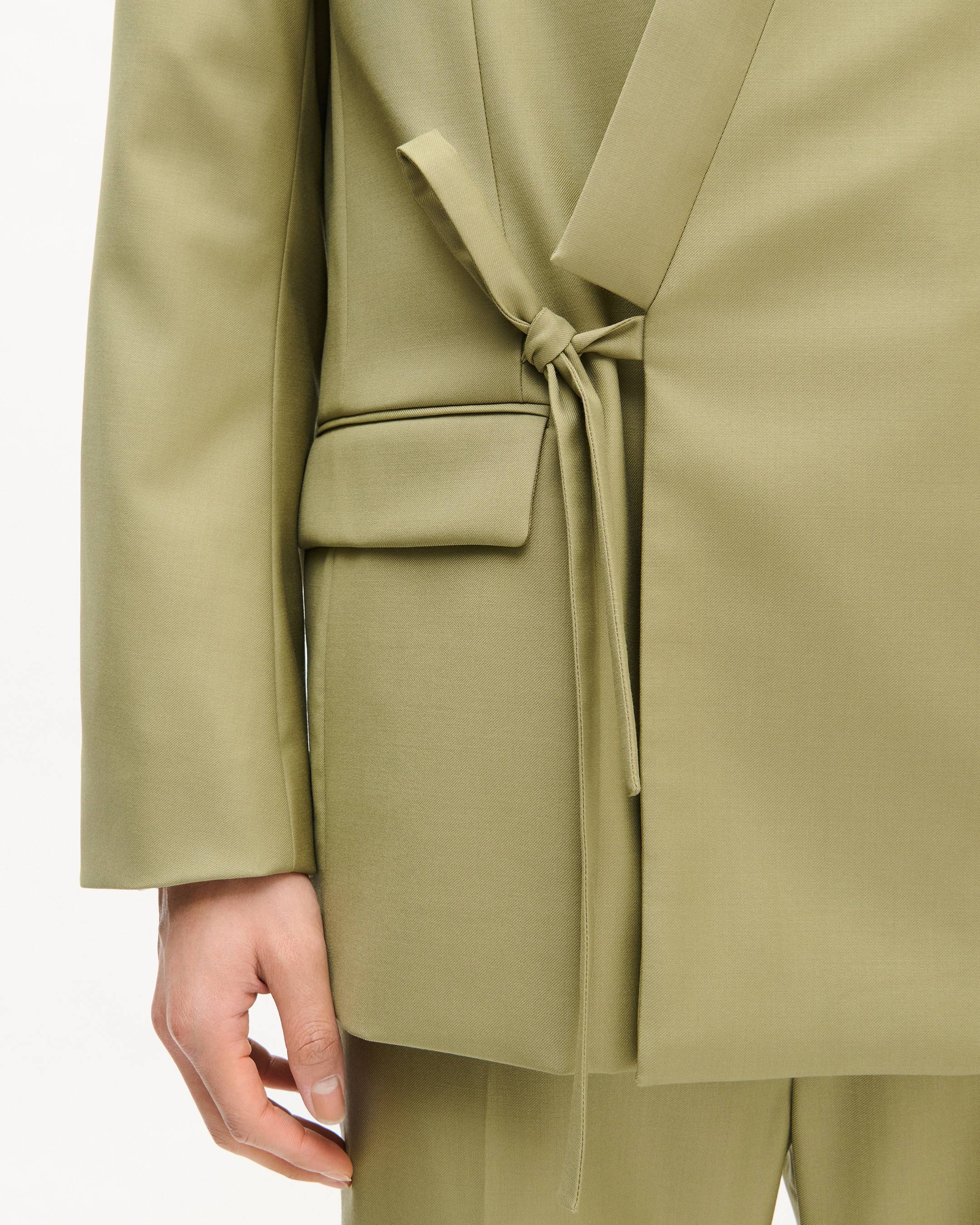 Veste de costume kimono double boutonnage en laine vierge