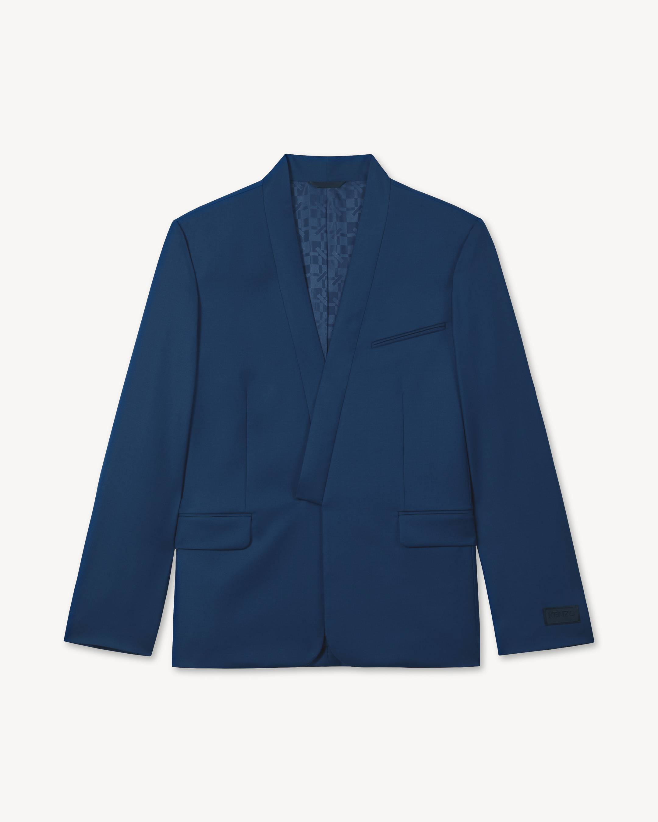 Veste de costume kimono &agrave; simple boutonnage en laine vierge